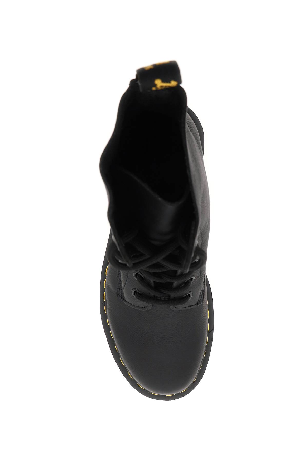 Dr. Martens' 1460 Bex Combat Boots In Black Leather In Black Virginia