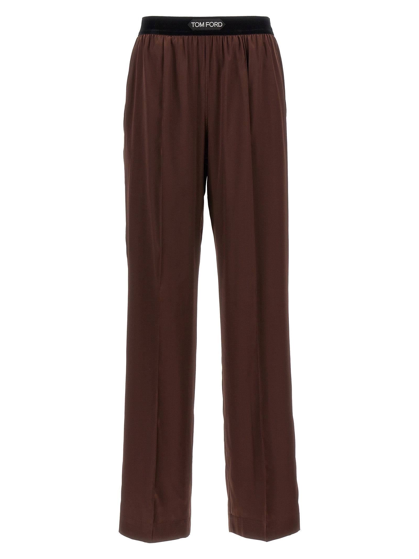 Shop Tom Ford Seta Stretch Trousers In Brown