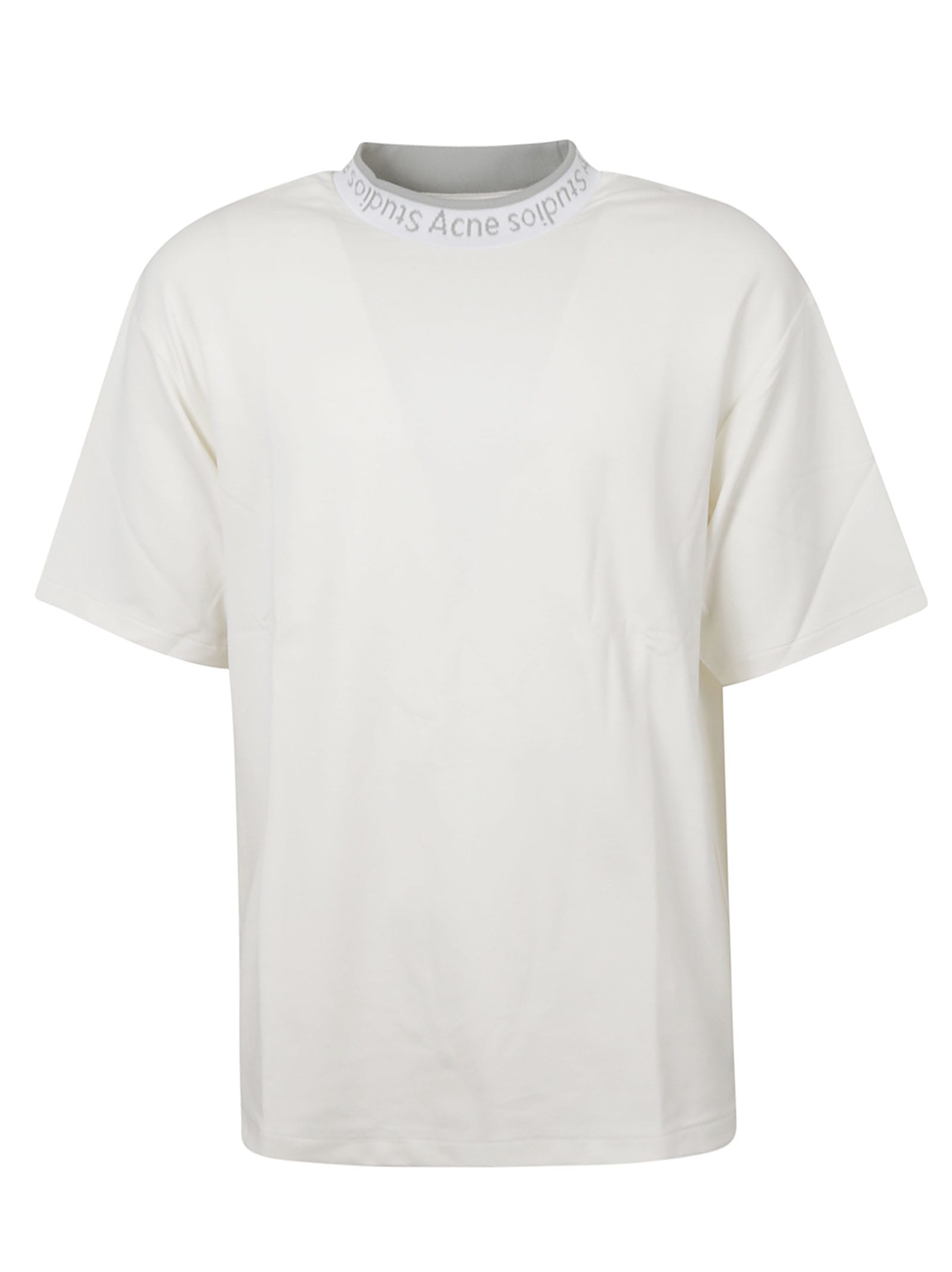 Acne Studios Neck Logo Detail T-shirt In Optic White | ModeSens