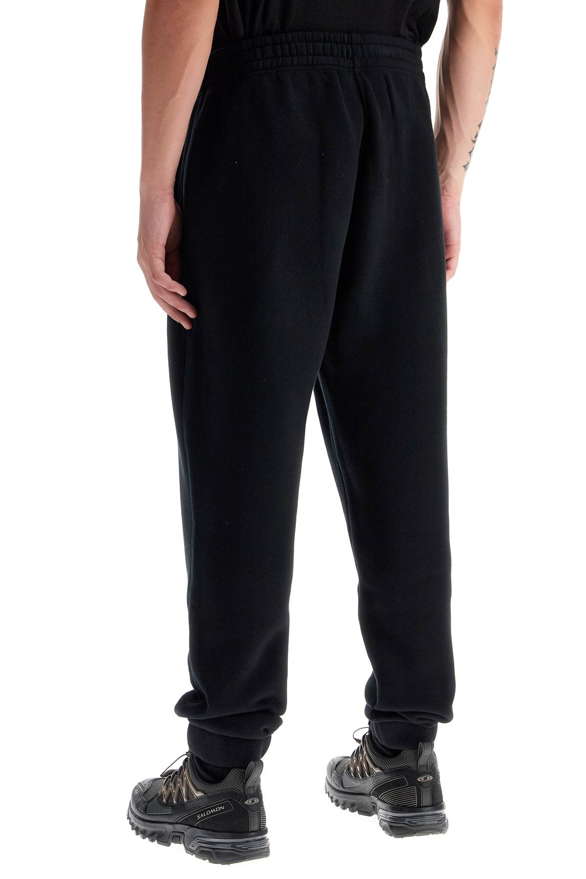 Shop Maison Kitsuné Comfort Joggers With Embroidery In Black/white Bicolor (grey)