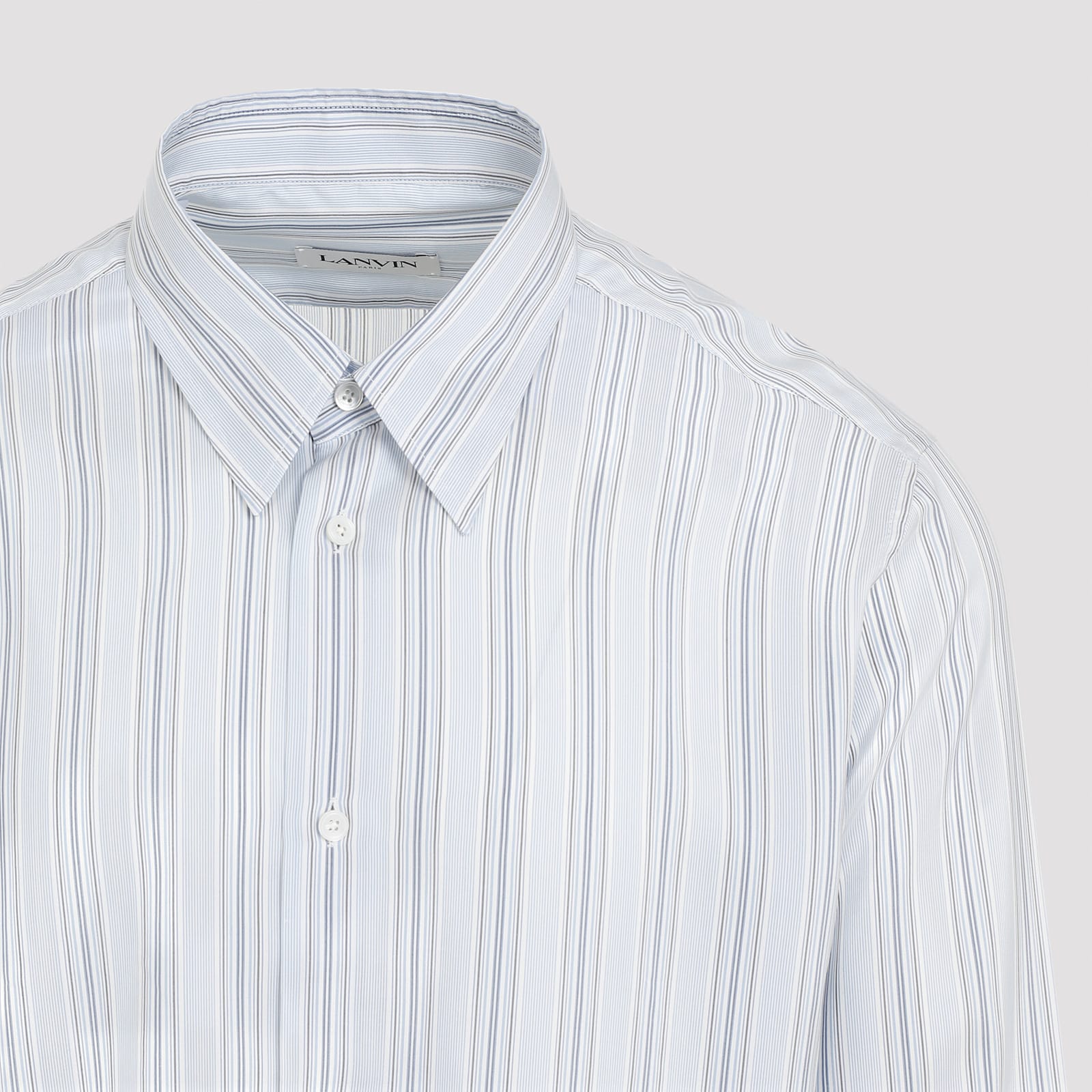 Shop Lanvin Fitted Shirt In Water Blue Light Blue