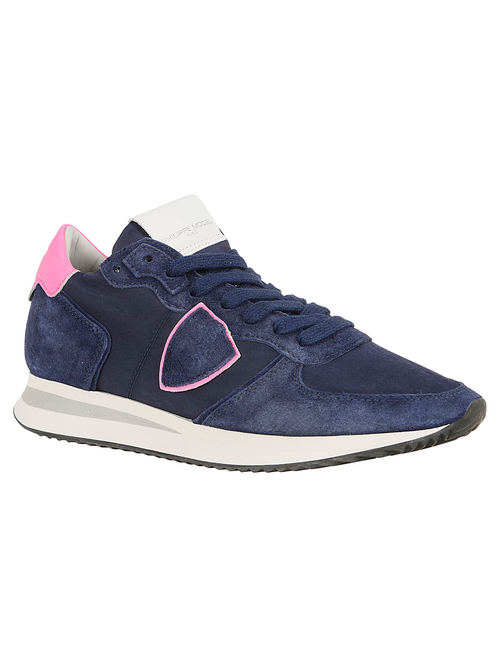 Shop Philippe Model Trpx Low Woman In Mondial Neon Bluette Fucsia