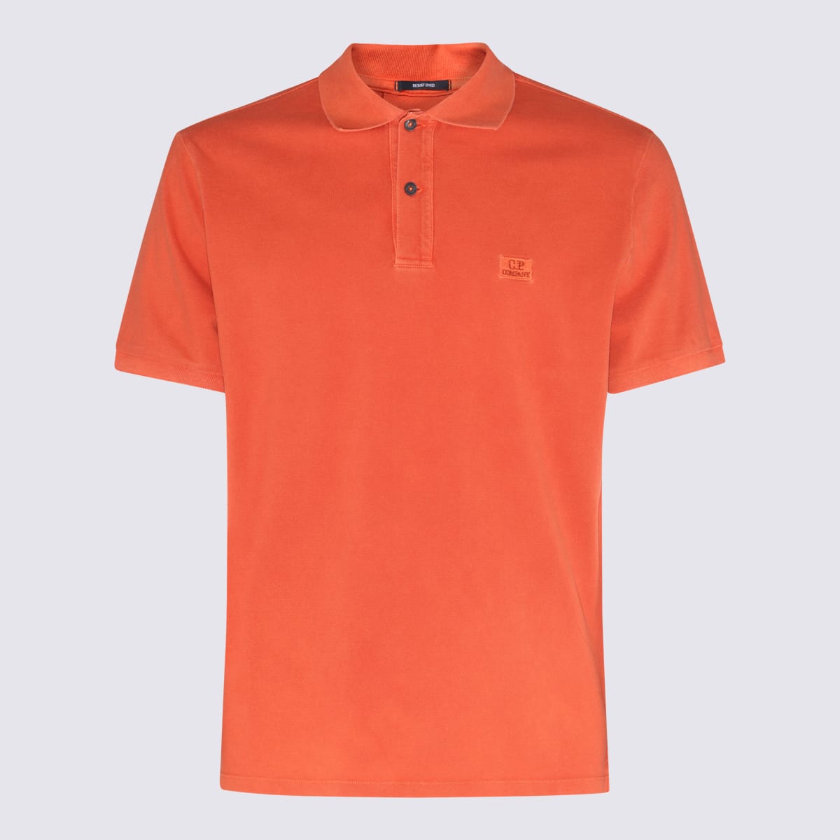 Shop C.p. Company Orange Cotton Polo Shirt