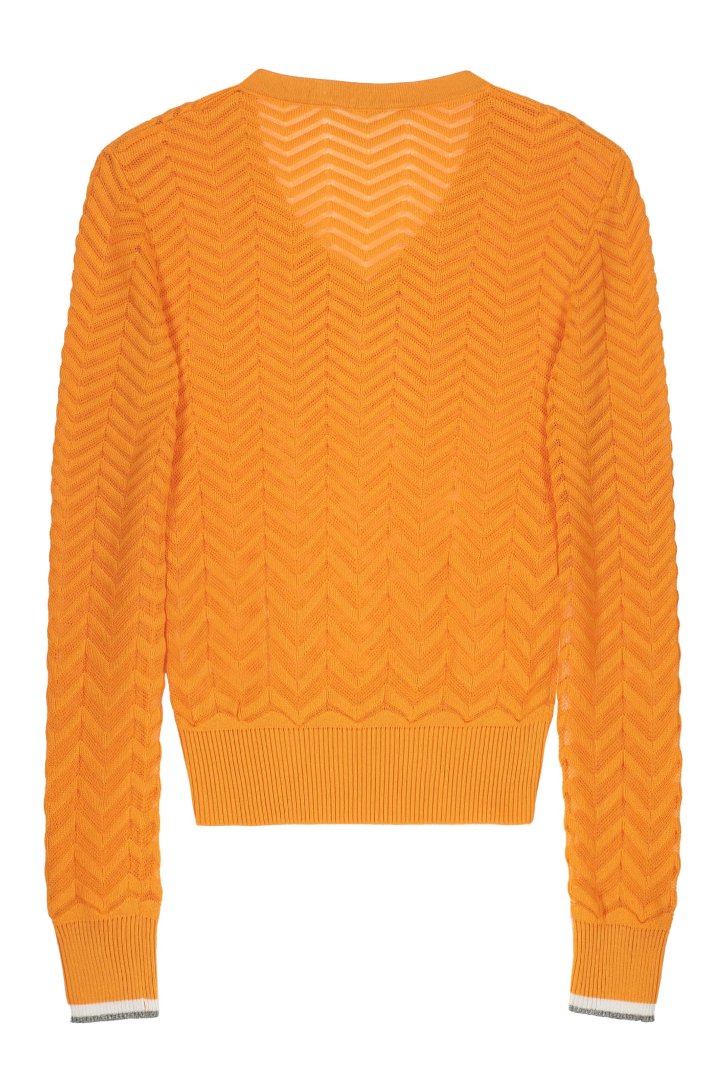 Shop Missoni Cotton V-neck Sweater In Orange