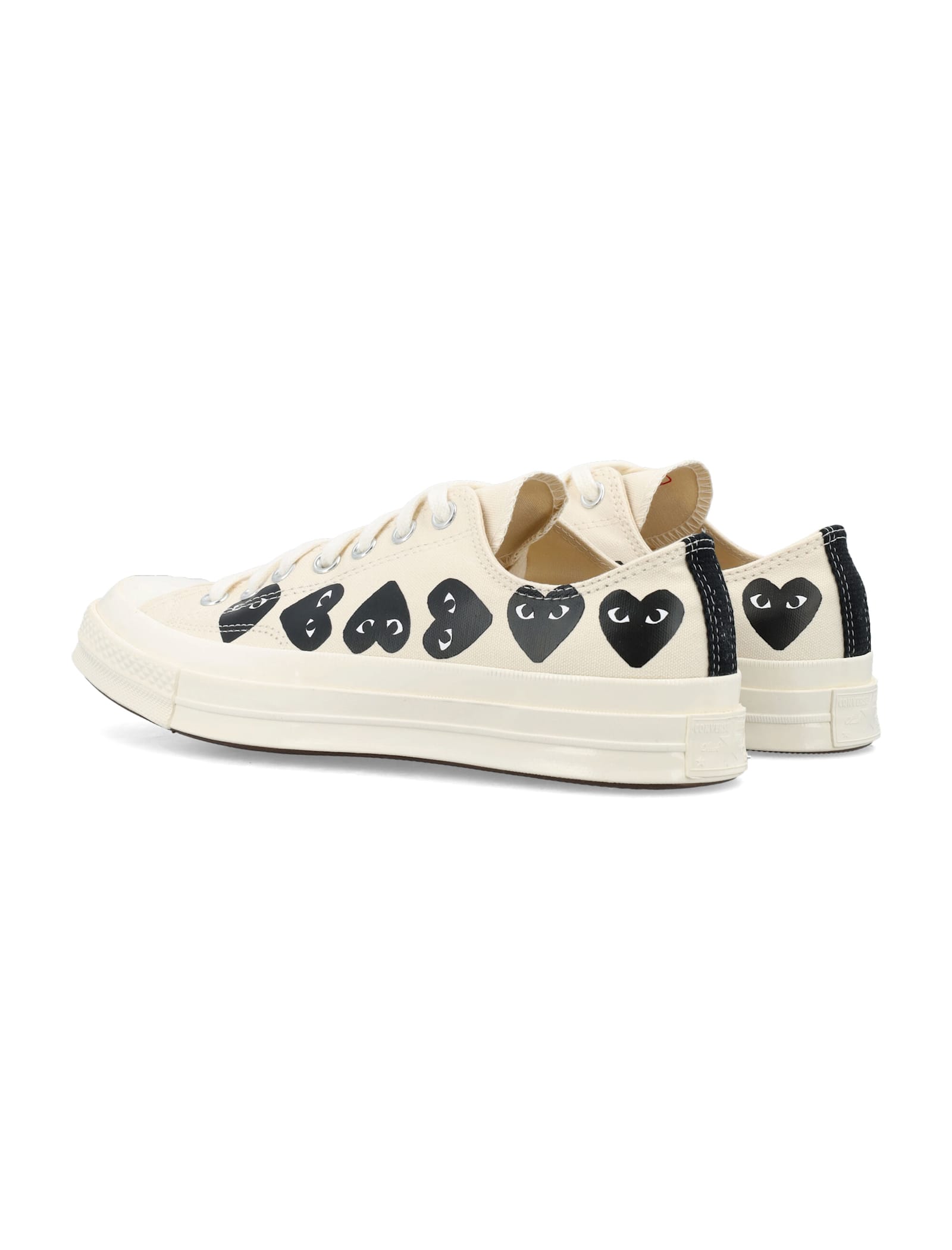Comme Des Garçons Multi Heart Low Top In White