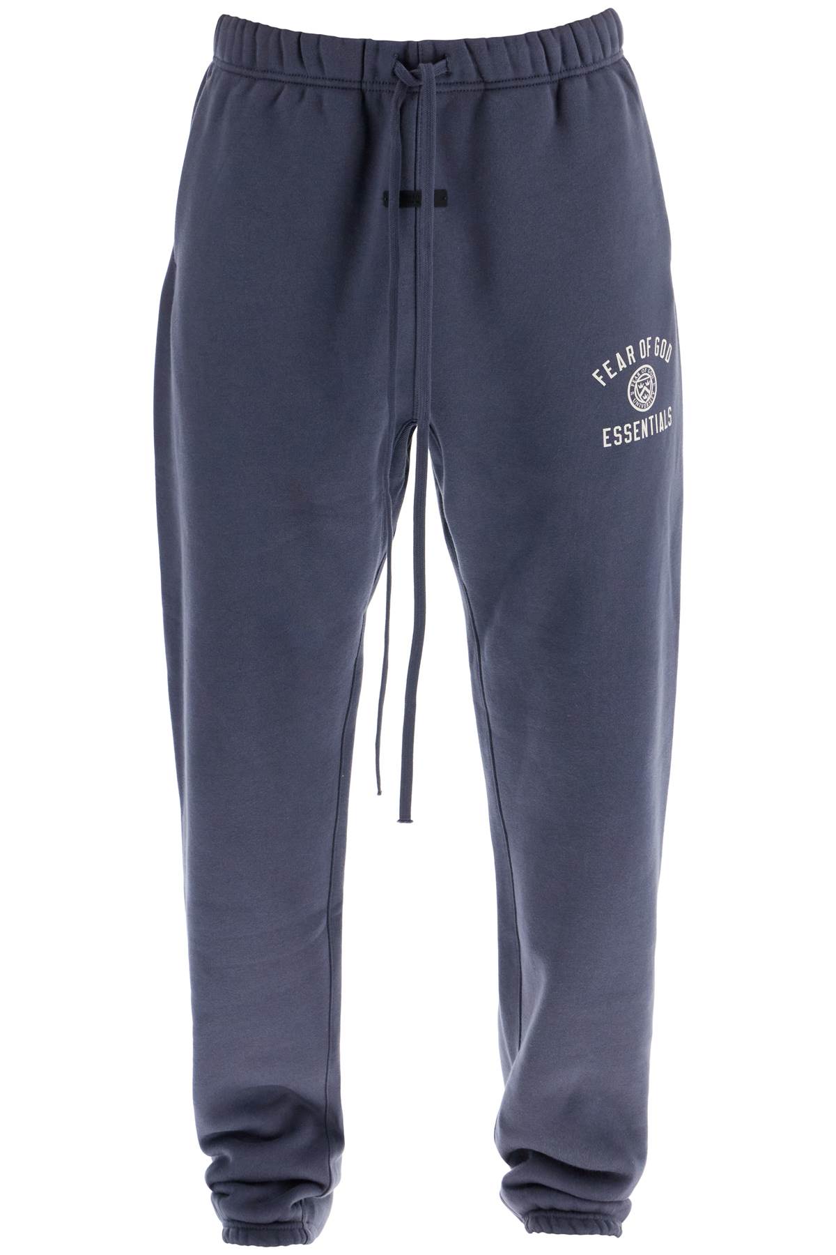 High-waisted Navy Blue Cotton Sweatpants