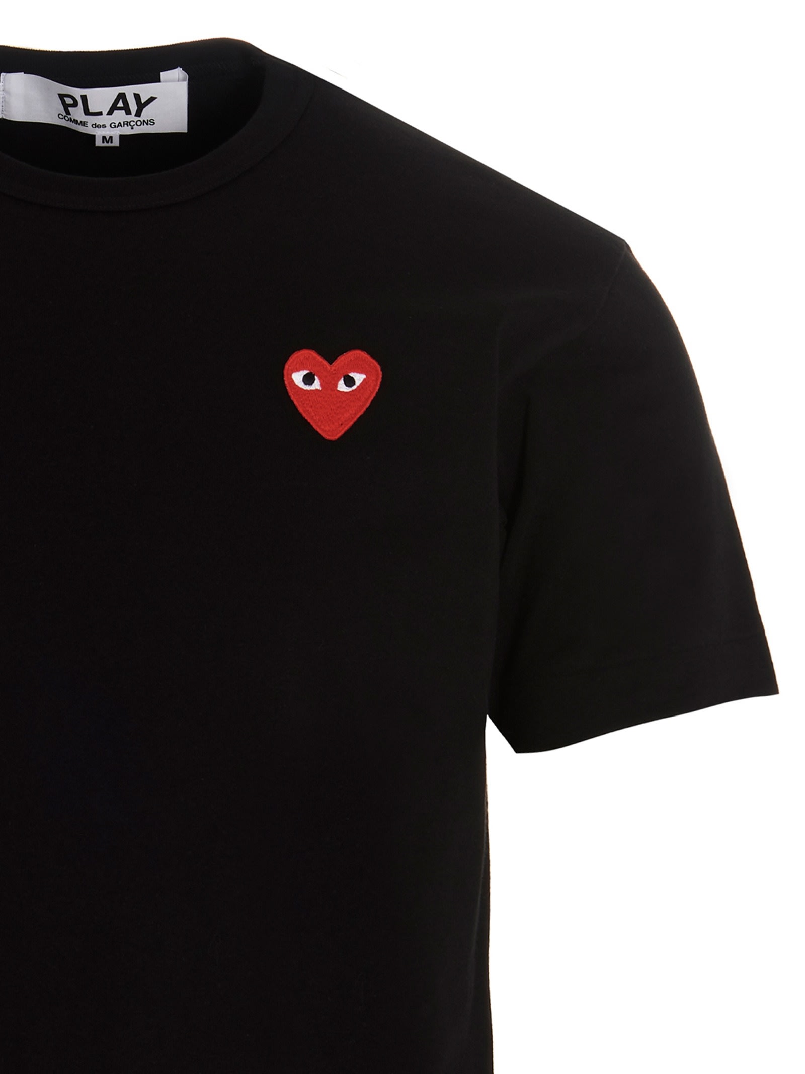 Shop Comme Des Garçons Play Logo Patch T-shirt In Black