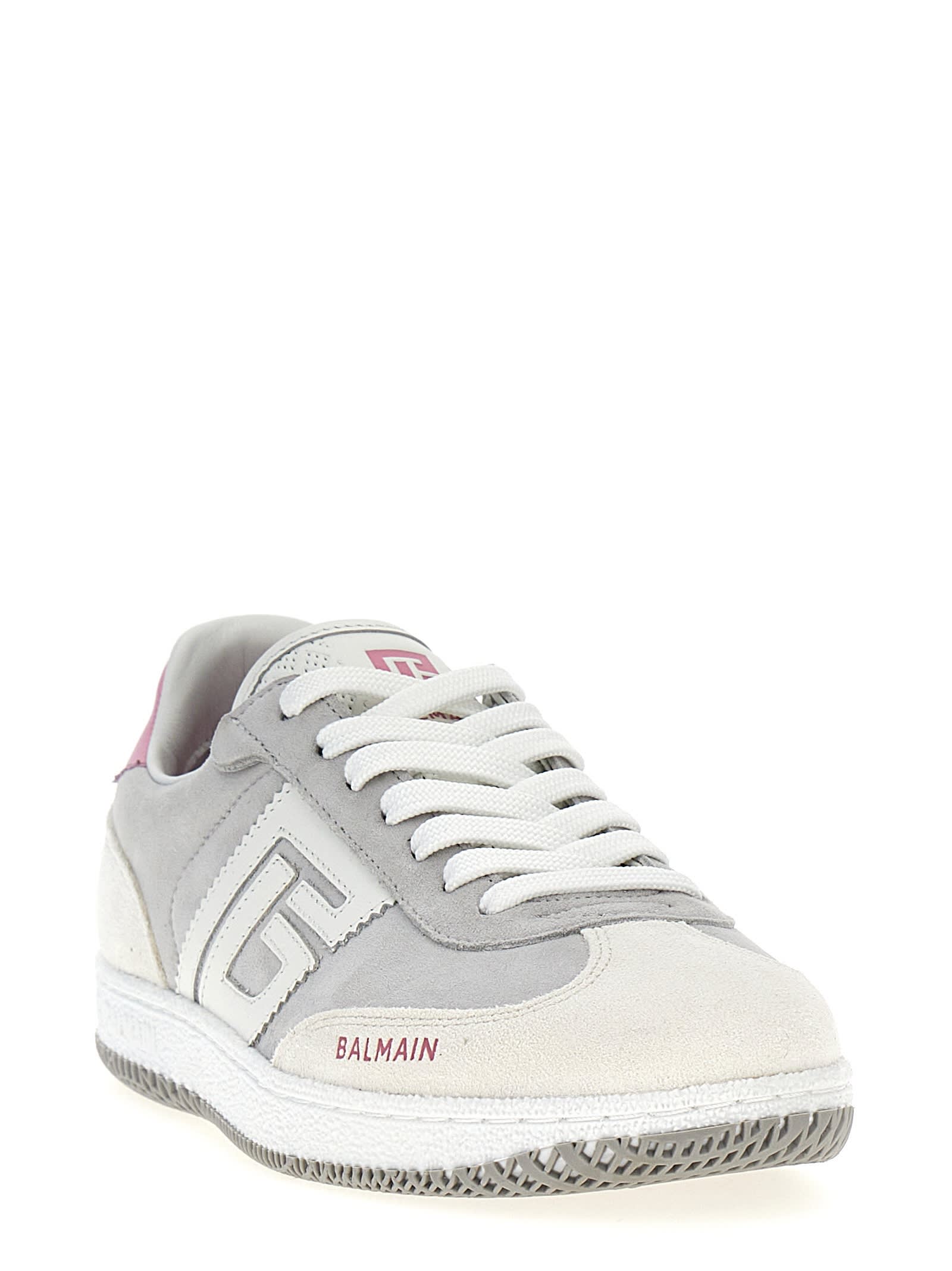 Shop Balmain Swan Sneakers In Pink