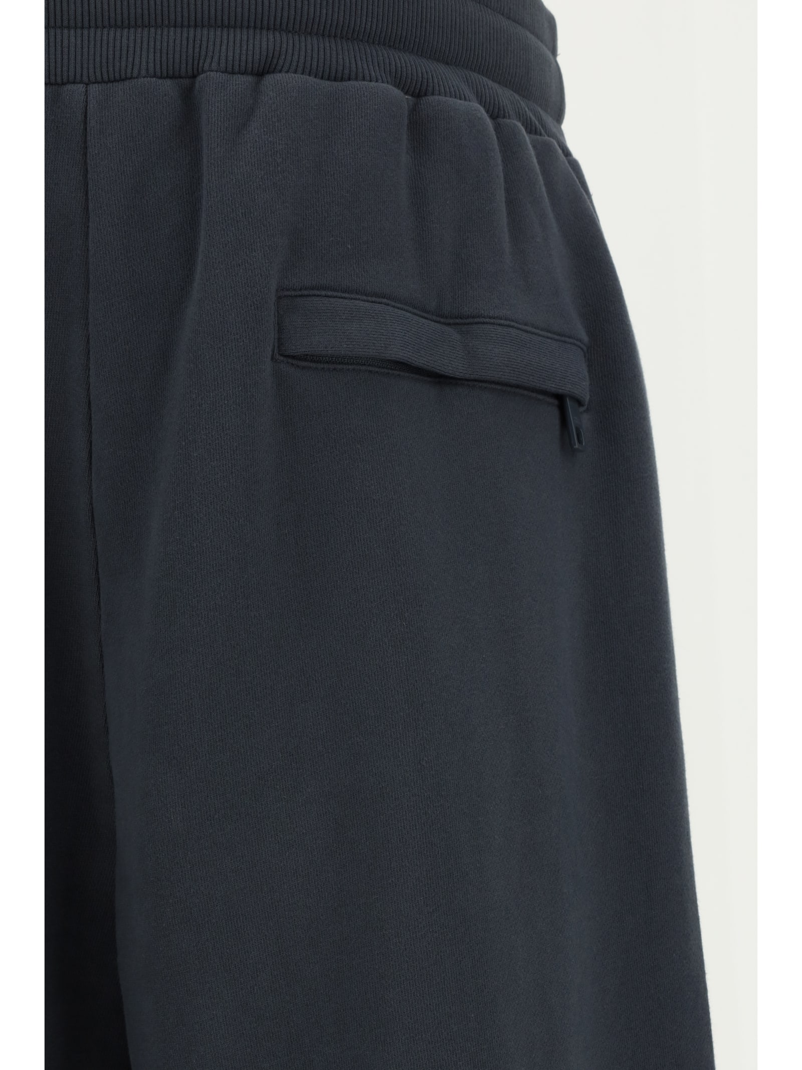 Dolce & Gabbana Cotton Wide-leg Sweatpants Zipper Pocket In Grigio