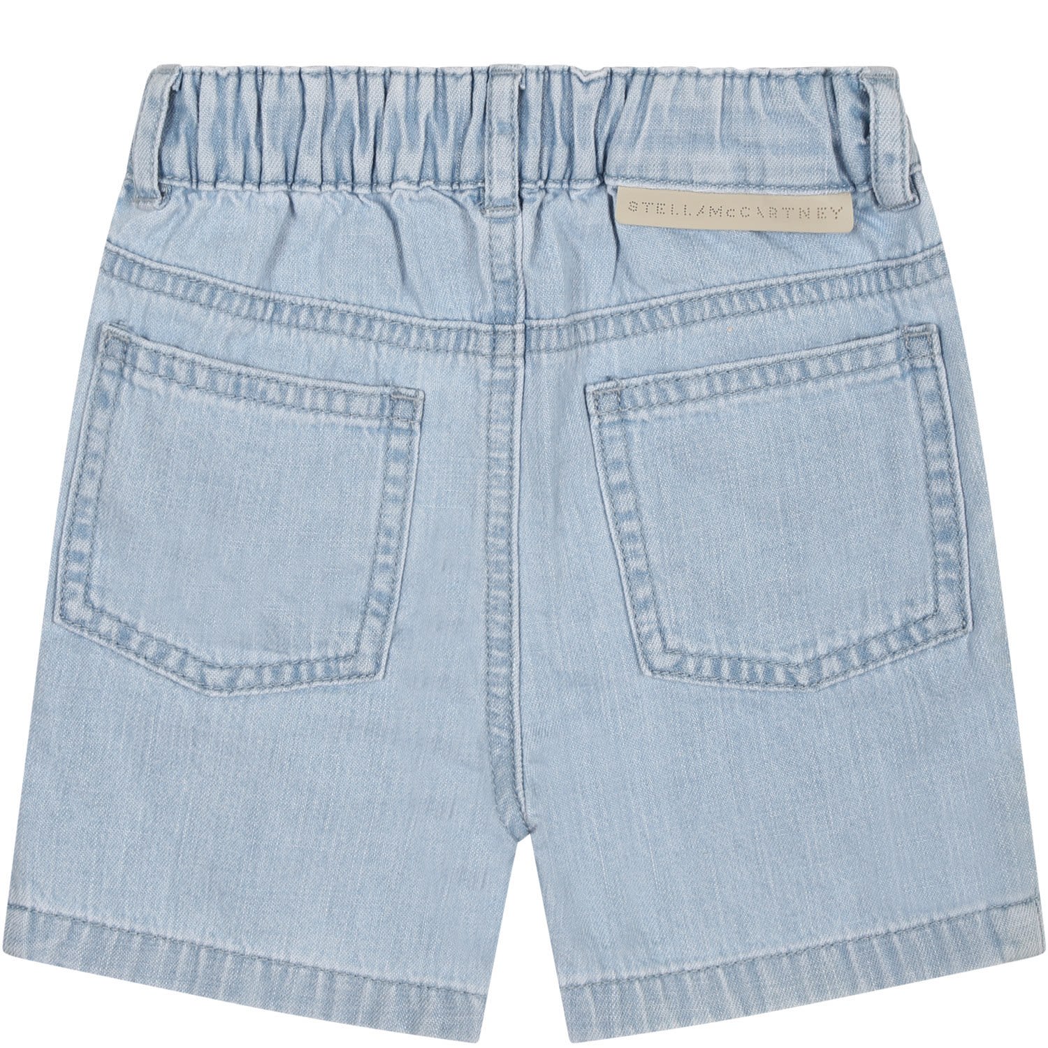 Shop Stella Mccartney Denim Shorts For Baby Boy With Logo