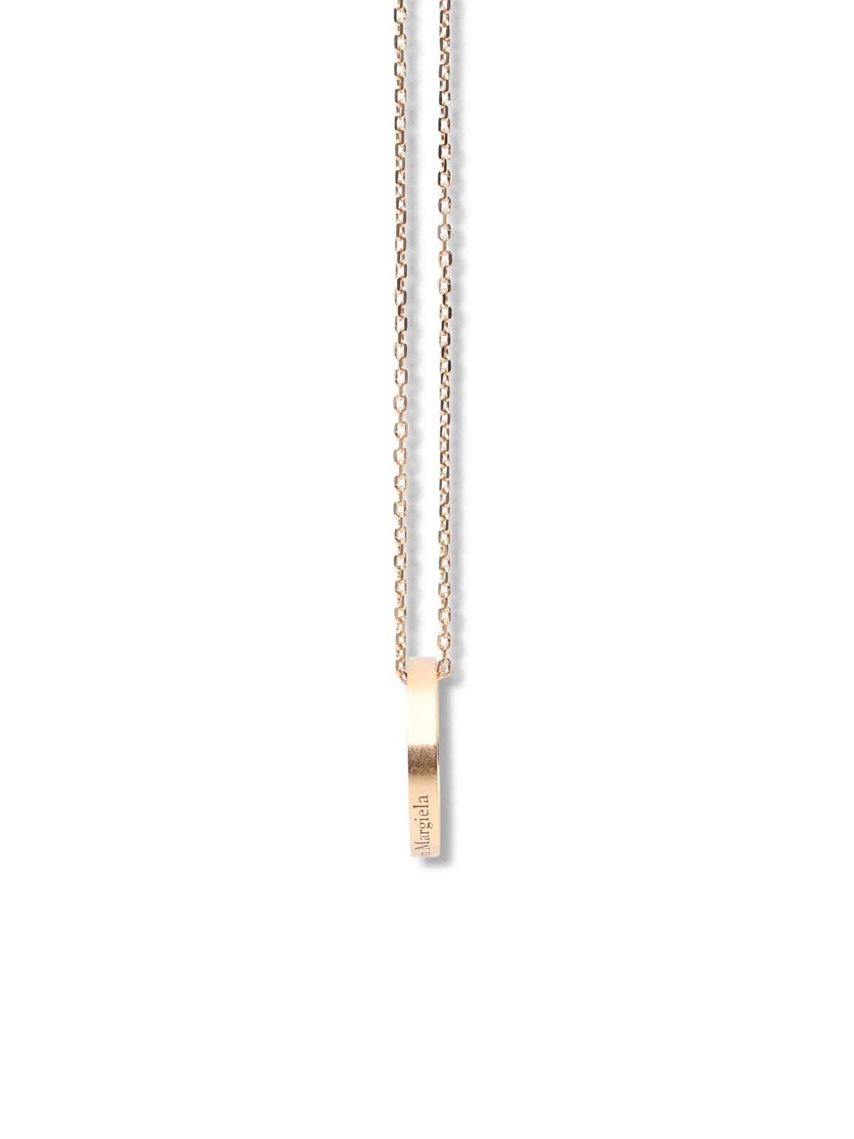 Shop Maison Margiela Chain Ring Necklace In Yellow Gold Plating Burattato