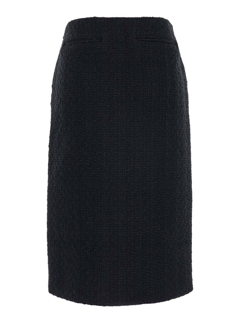 Gucci Black Midi Skirt With Rear Slit In Tweed Woman In Black