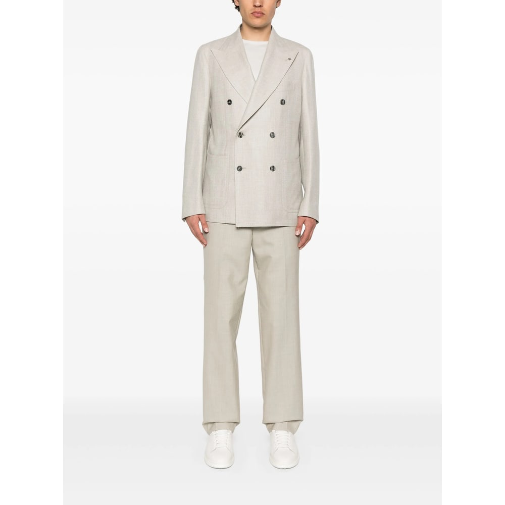 Tagliatore Long-sleeved Suit Jacket In Neutral