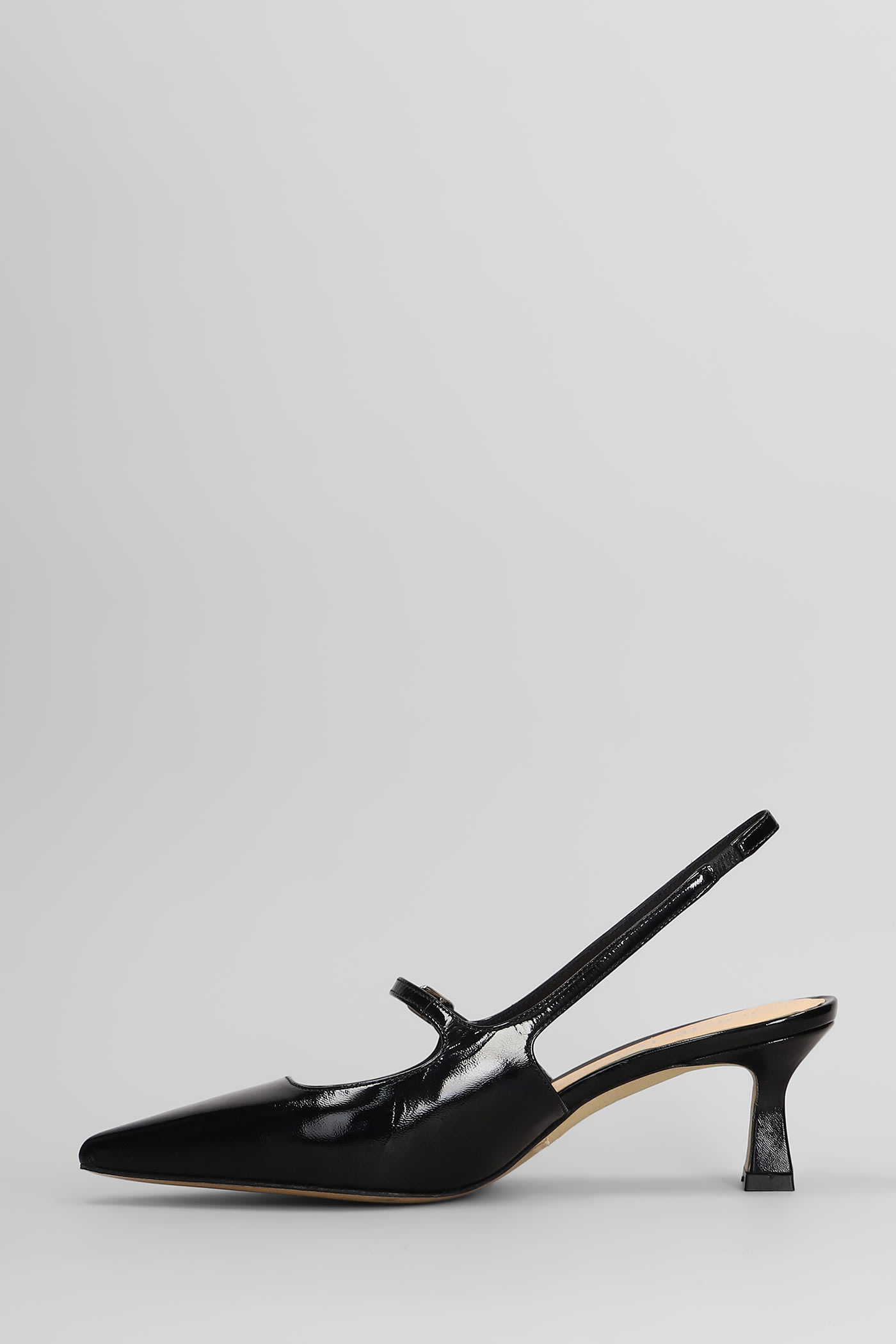 Julie Dee Pumps In Black Leather In Black