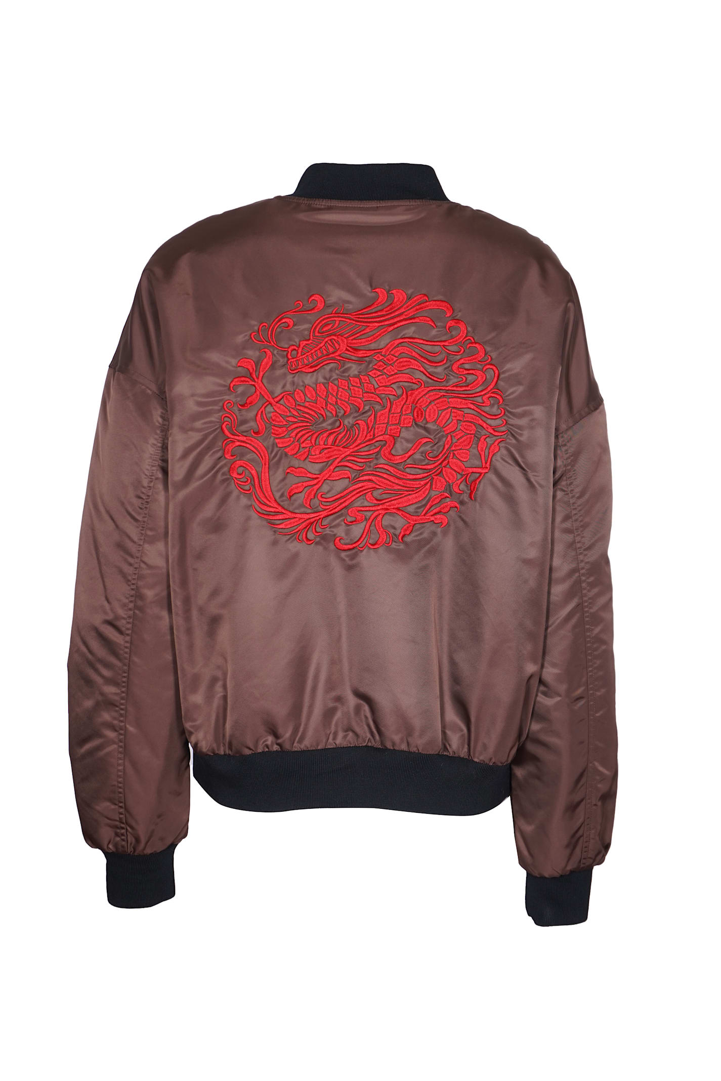 Shop Weili Zheng Dragon Embroidered Bomber In Black