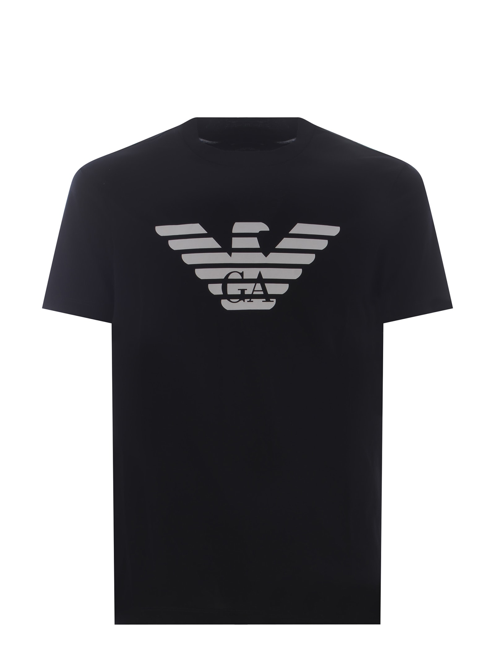 Shop Emporio Armani T-shirt  G.a Made Of Cotton In Blu