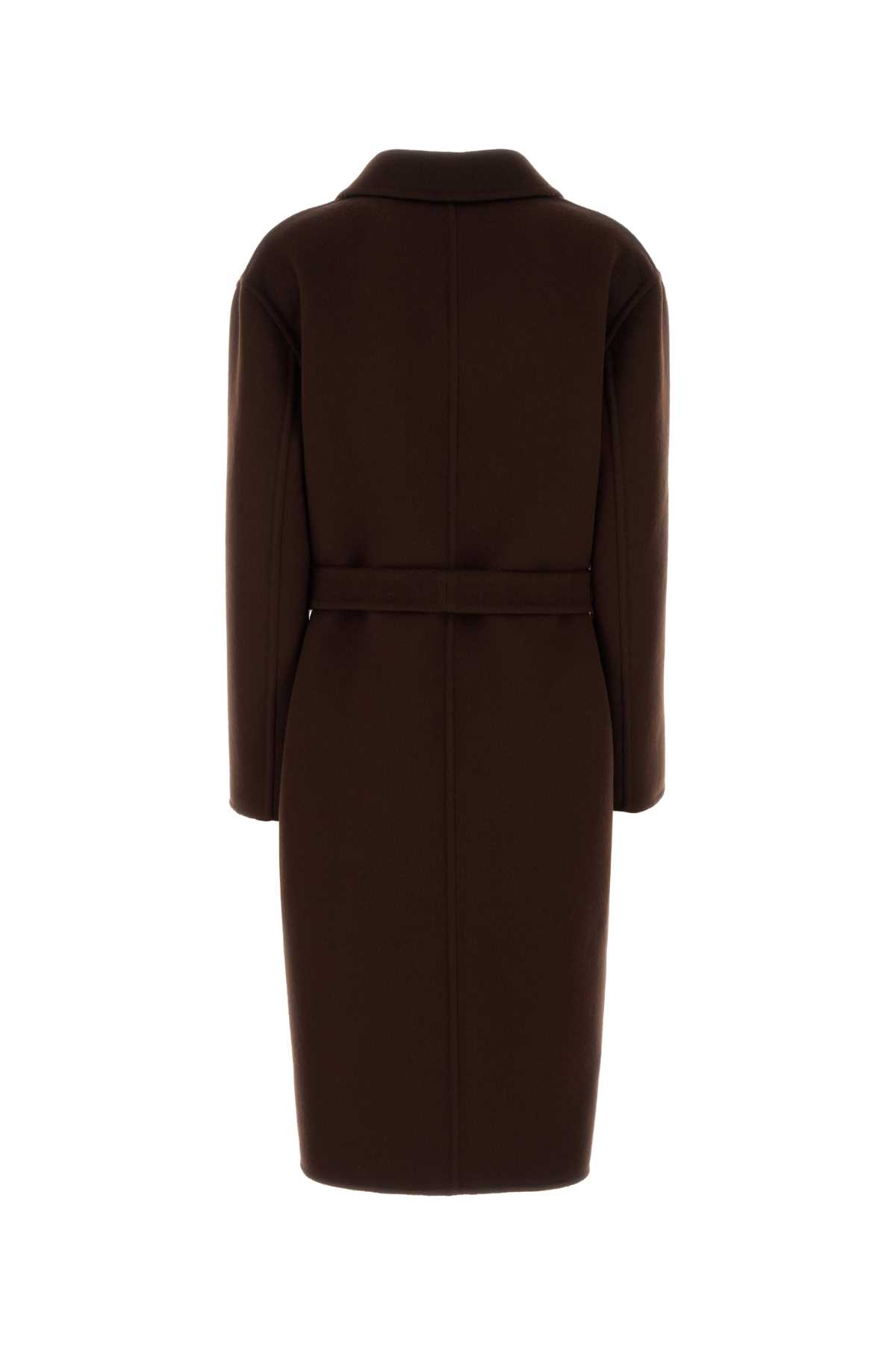 Gucci Chocolate Wool Blend Reversible Coat In Brown
