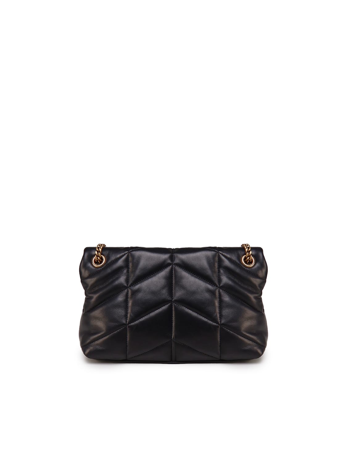 Shop Saint Laurent Loulou Puffer Shoulder Bag In Black