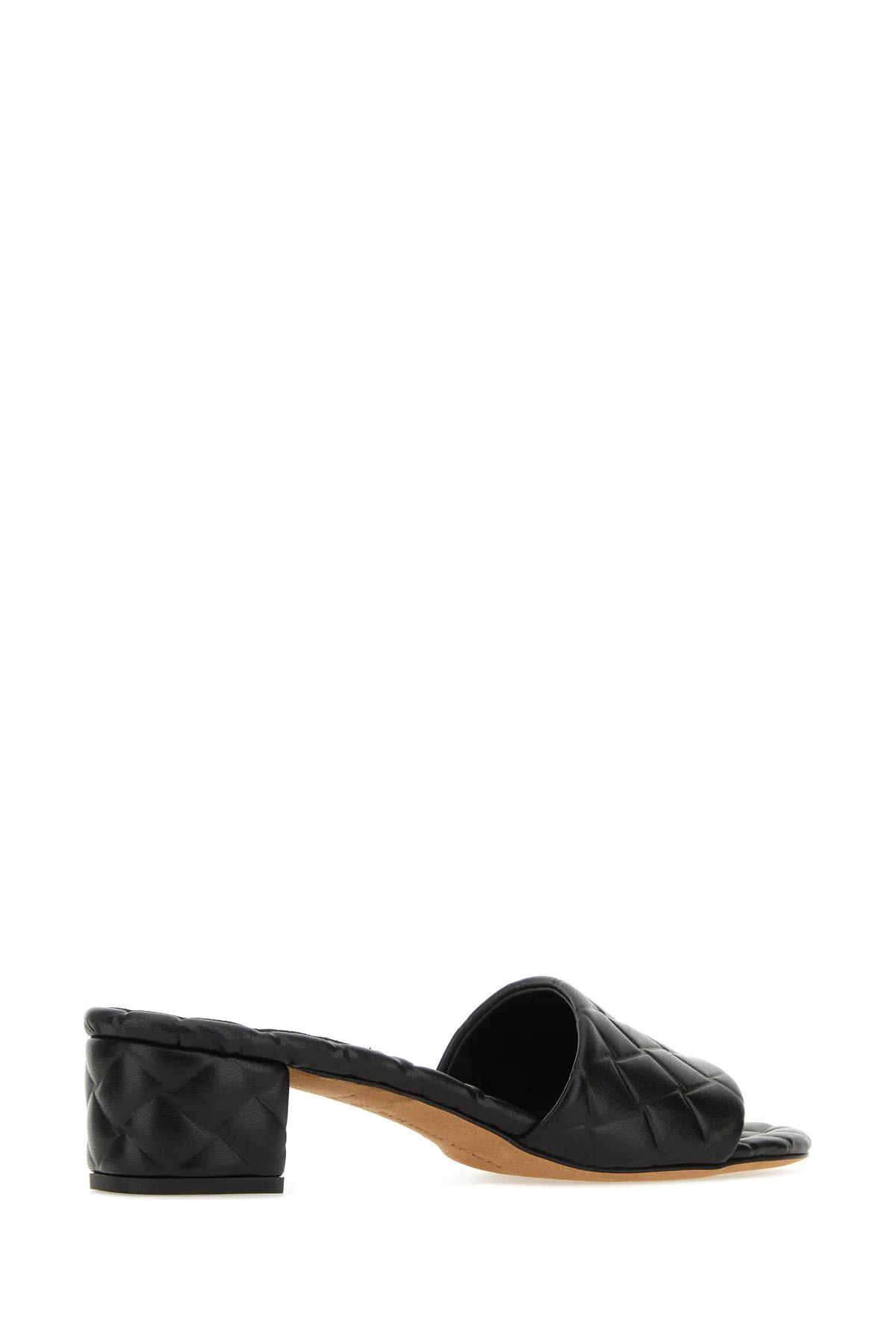 Shop Bottega Veneta Black Nappa Leather Amy Mules