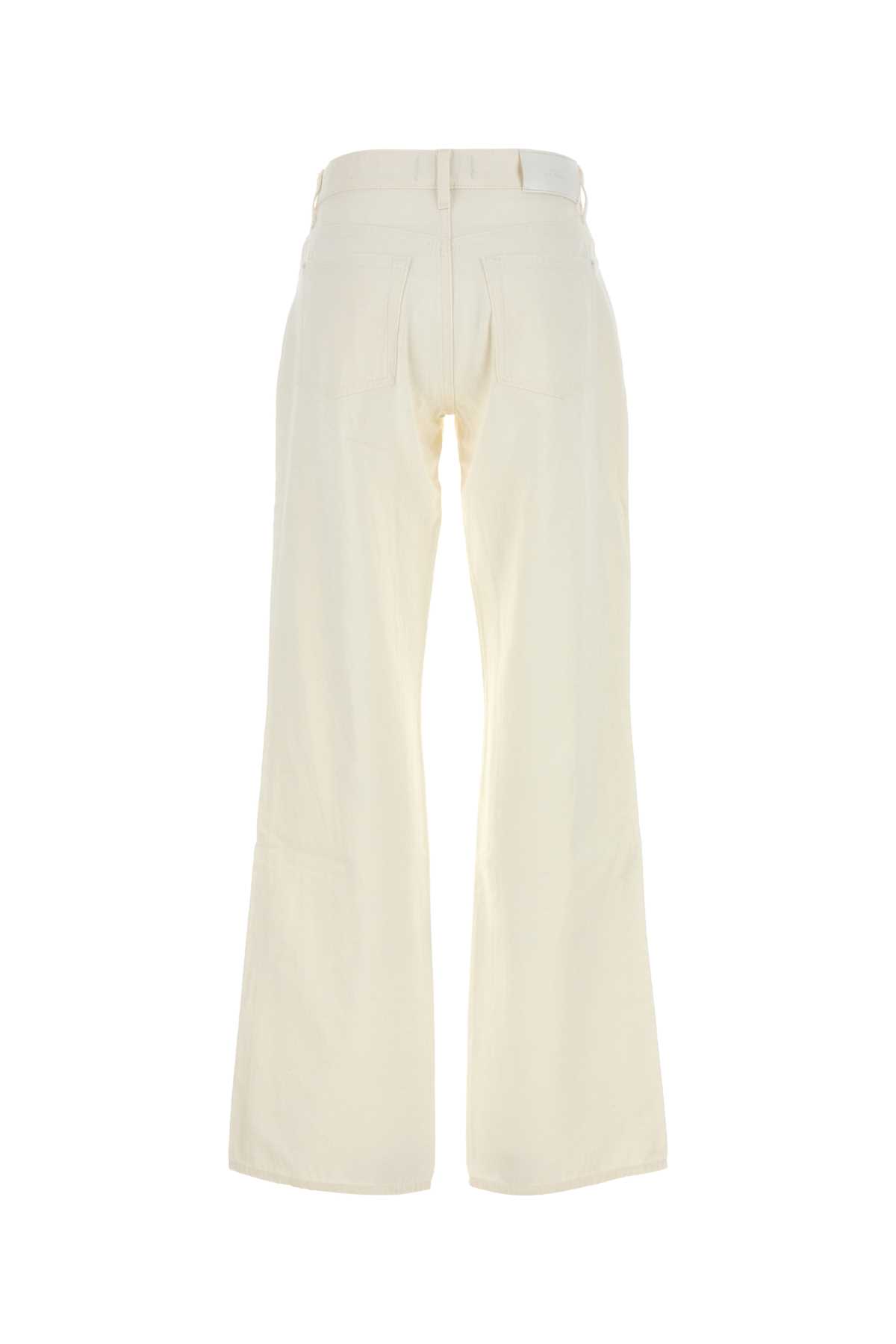 Shop 7 For All Mankind White Denim Jeans In Bianco