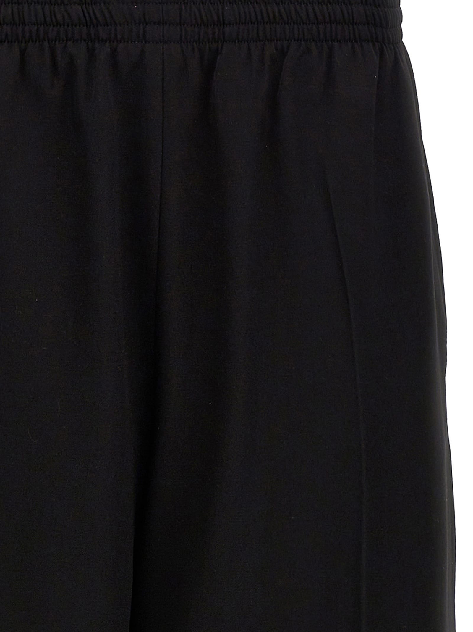 Balenciaga Black Fluid Poplin Large Elastic Trousers In Black