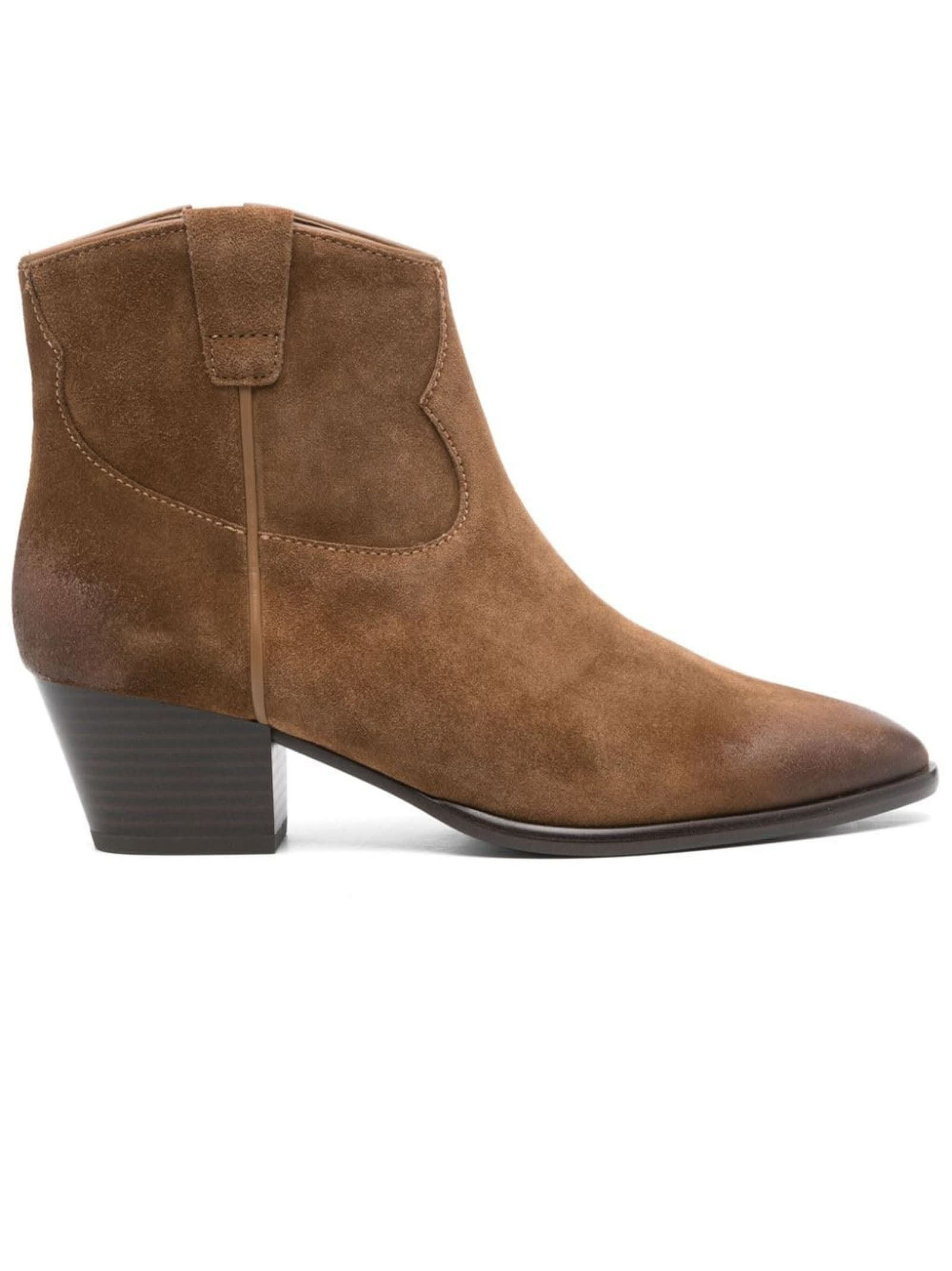 Shop Ash Camel Brown Calf Suede Fame Boots