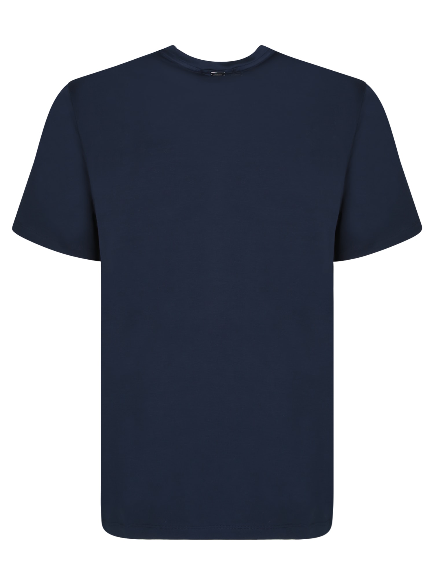 Shop Herno Superfine Cotton Stretch Blue T-shirt