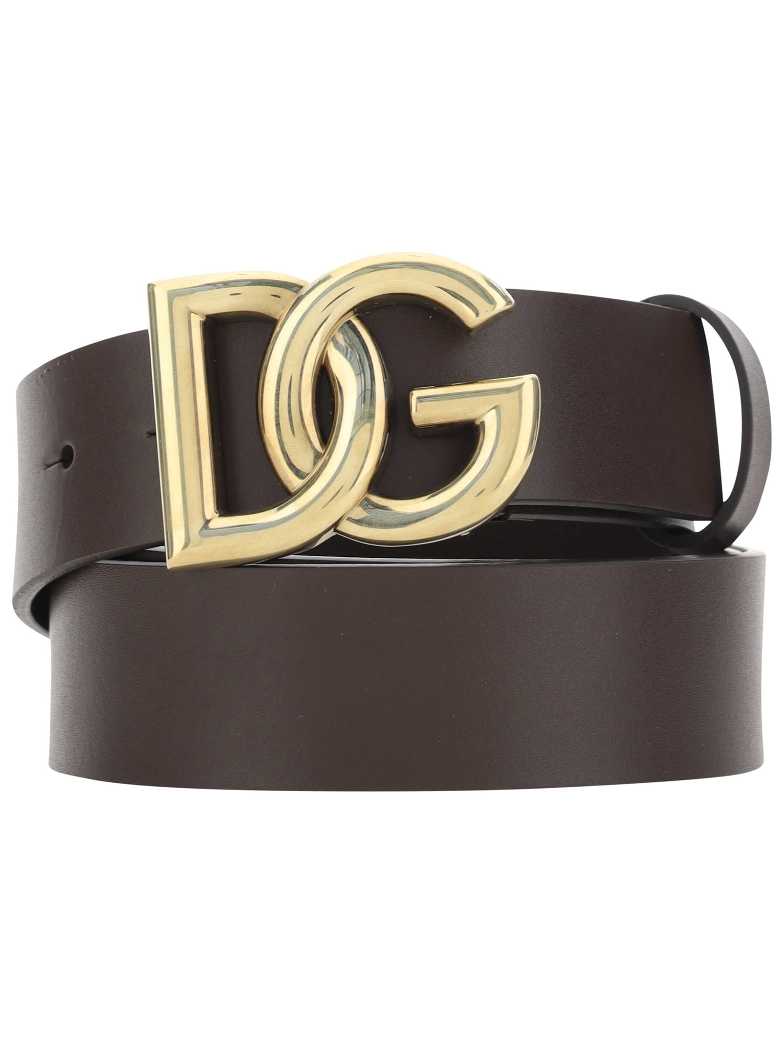 Dolce & Gabbana Tosca Belt In Marrone Oro