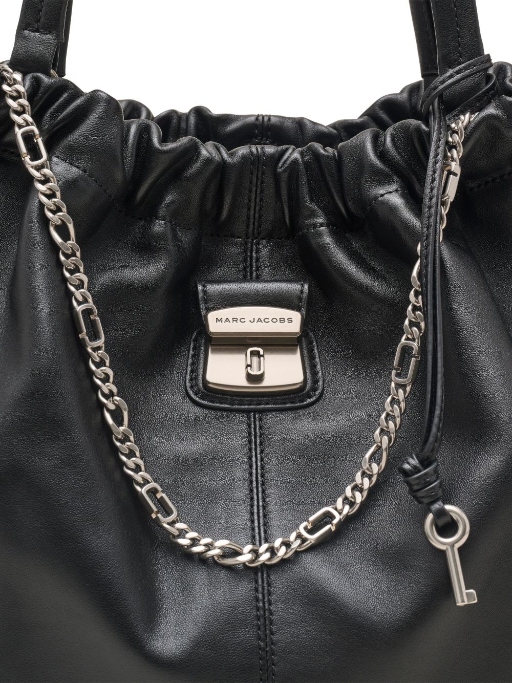 Marc Jacobs The Tote Suede Leather Shoulder Bag In Black