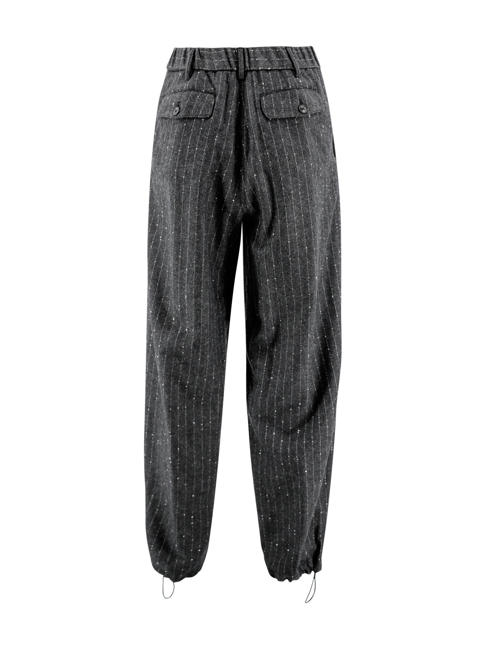 Shop Herno Wool Trousers In Grey