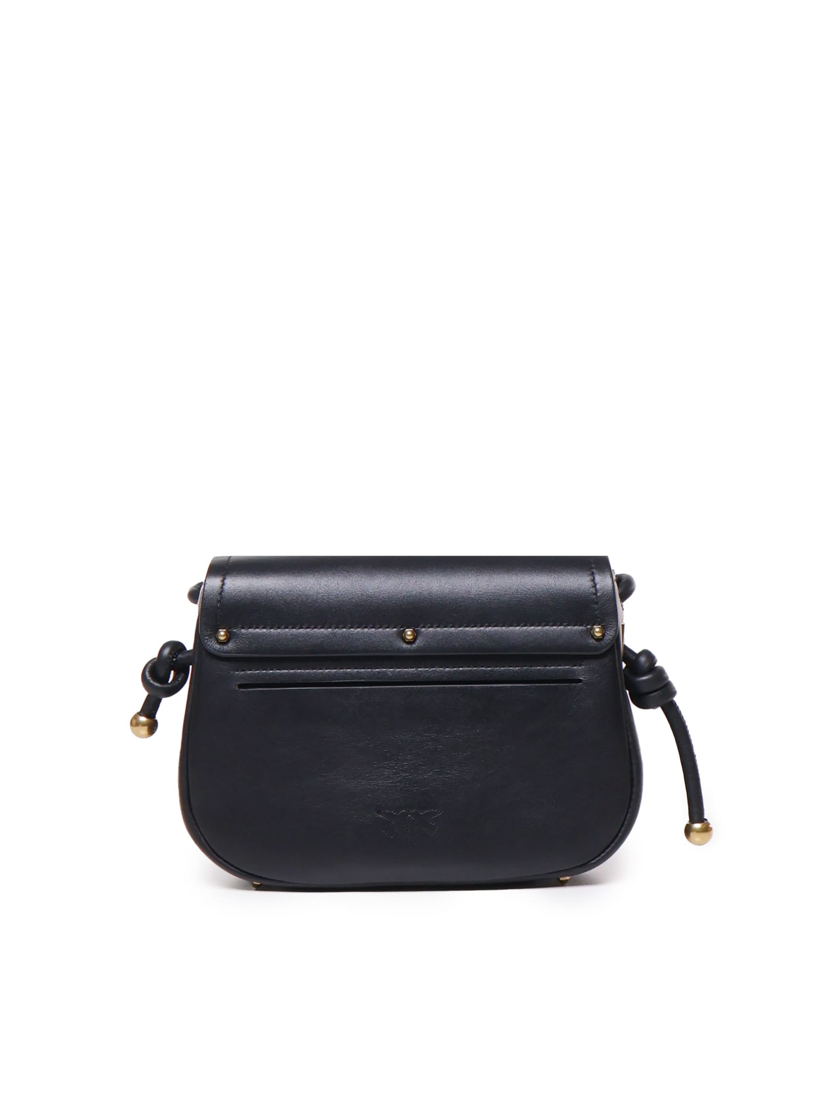 Shop Pinko Shoulder Bag In Leather In Black