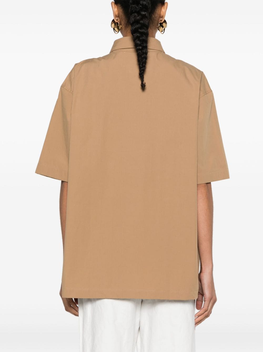 Studio Nicholson Collared Cotton Poplin Shirt In Neutral