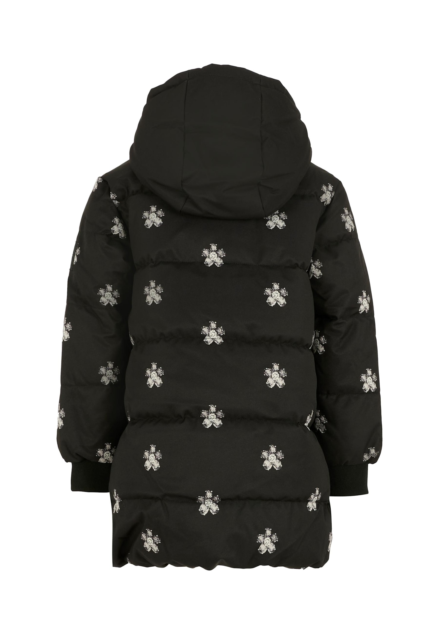 Marc Jacobs Black Down Jacket For Girl With Daisy In Black