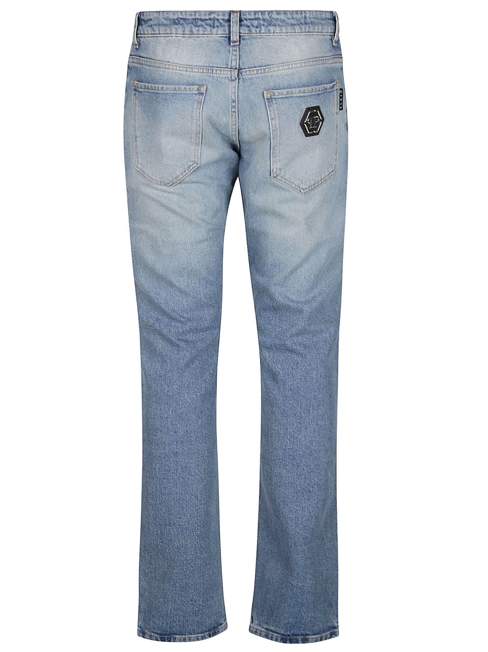 Shop Philipp Plein Super Straight Jeans In A Azure Blue
