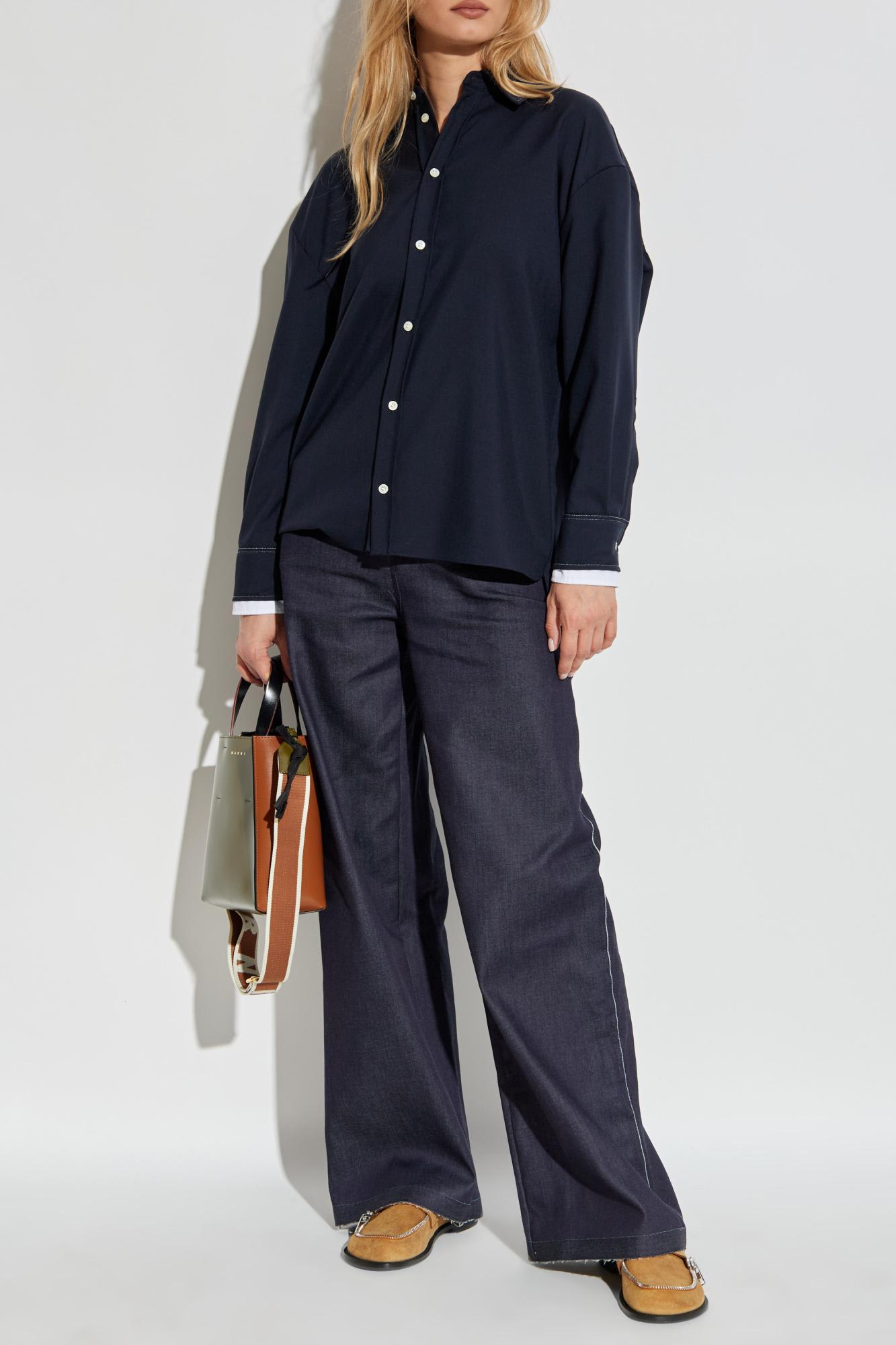 Marni Wool Shirt In Blue