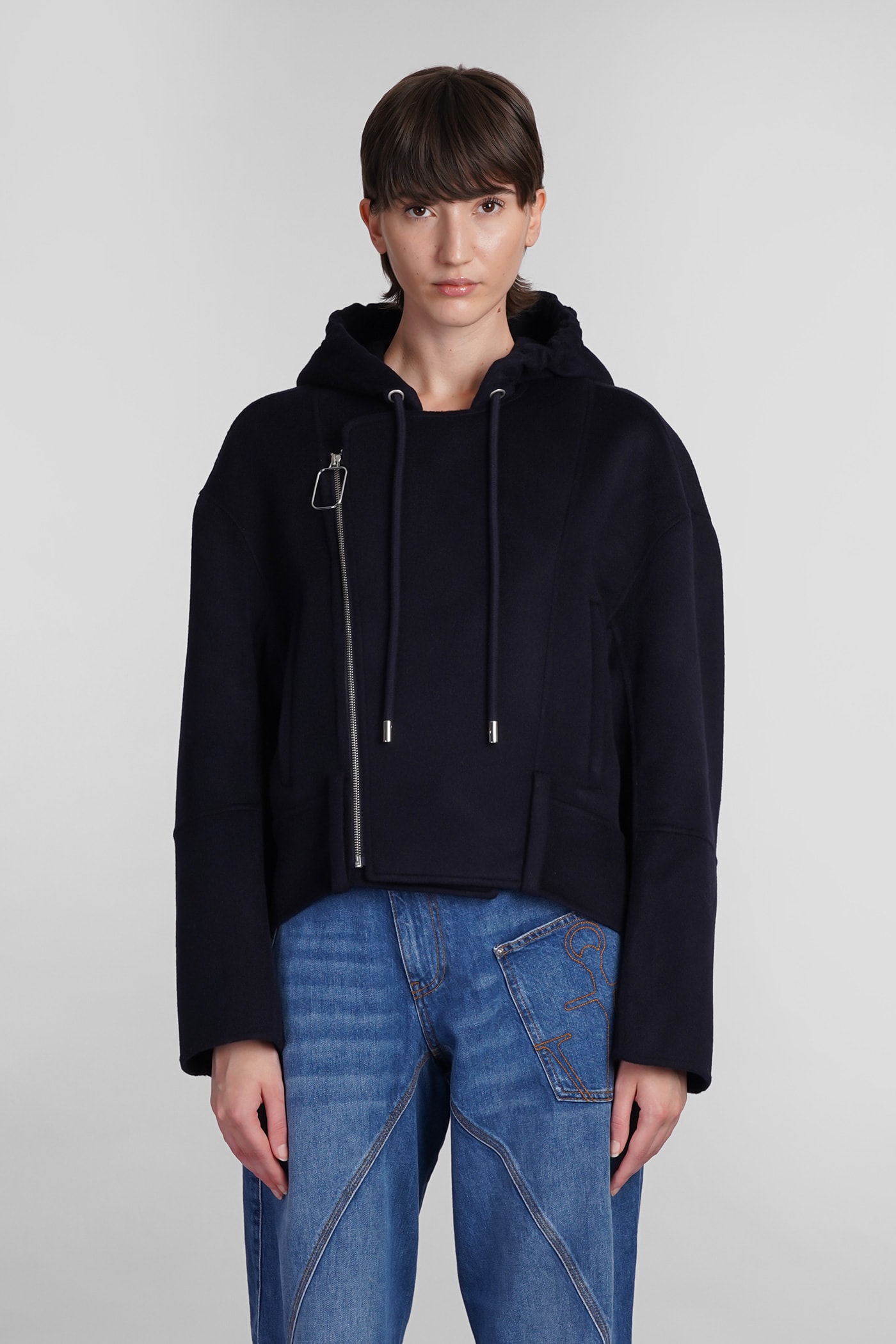 Shop Jw Anderson Casual Jacket In Blue Wool