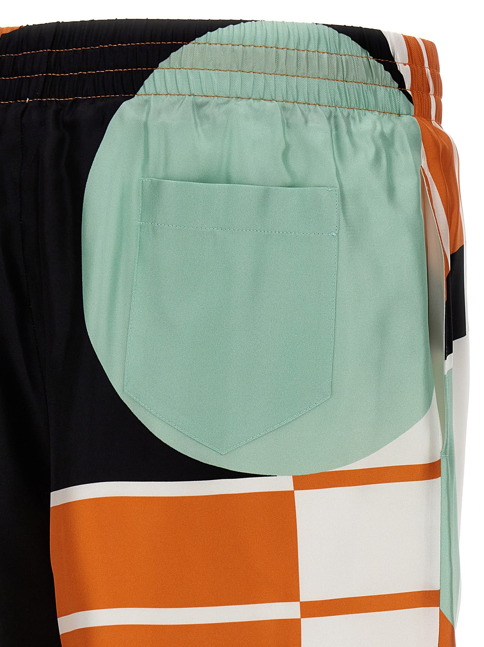 Shop Casablanca Court Abstrait Bermuda Shorts In Multicolour