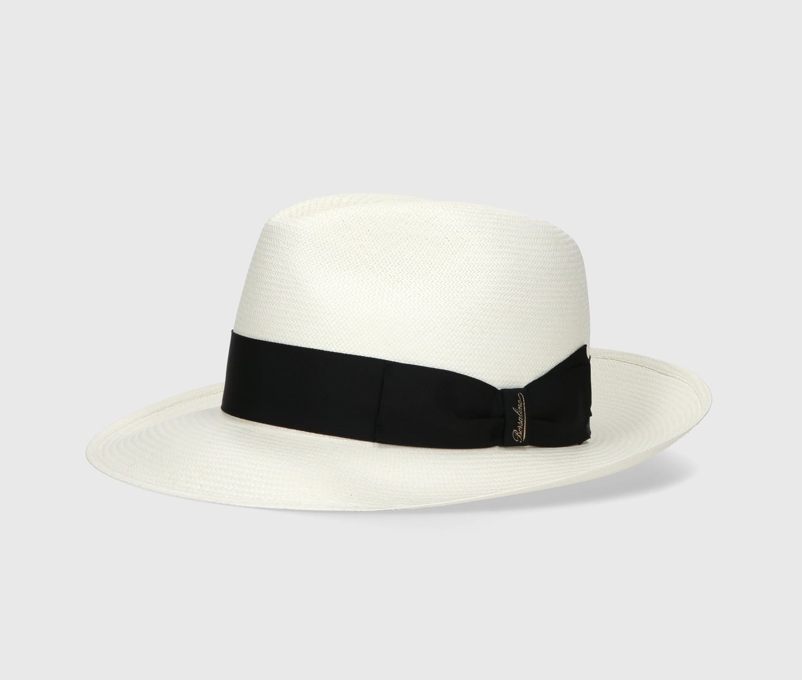 Shop Borsalino Amedeo Fine Panama Wide Brim In White, Black Hat Band