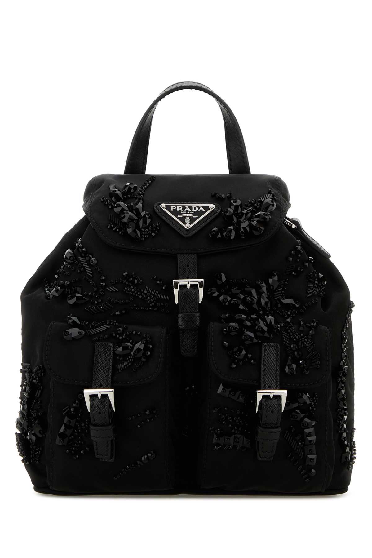 Shop Prada Black Nylon Mini Backpack In Nero