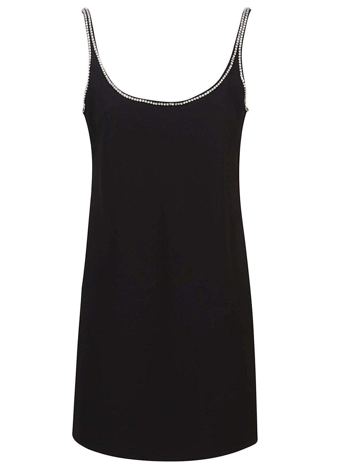 Shop Sportmax Embellished Sleeveless Mini Dress In Black