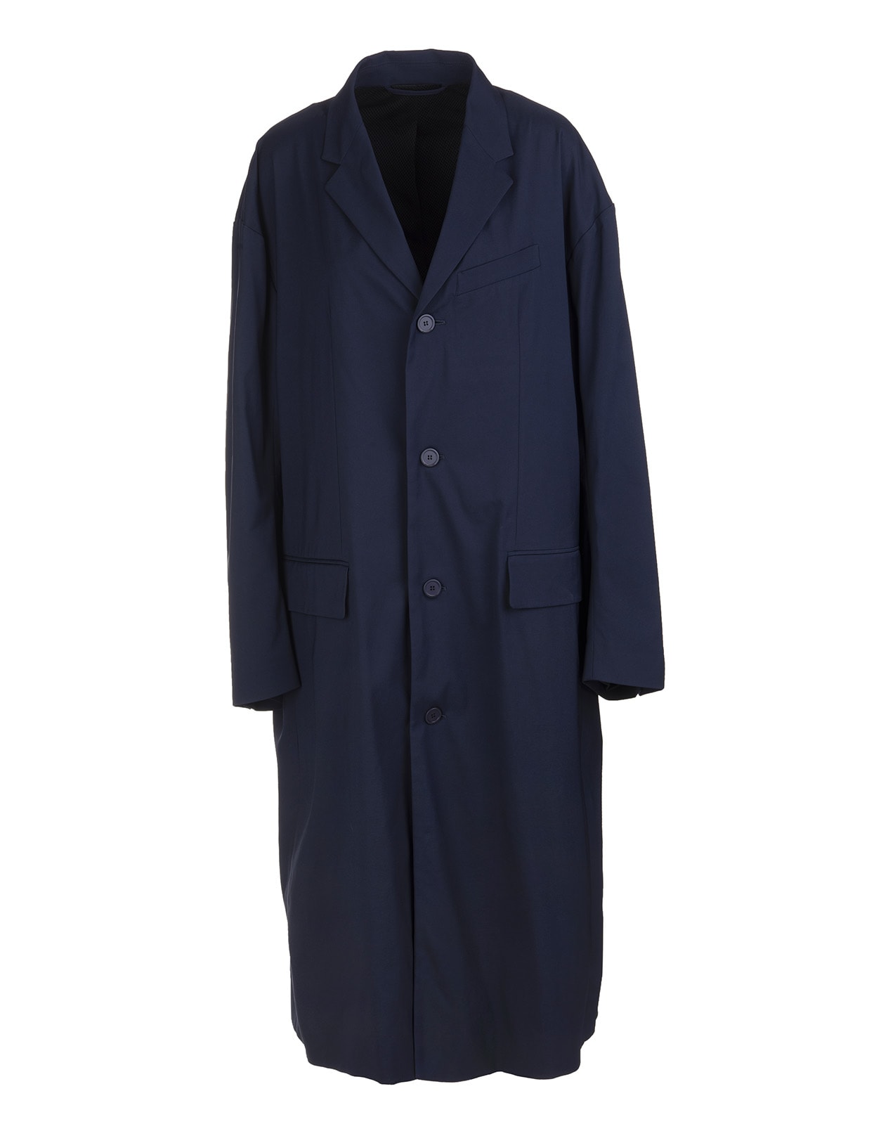 Balenciaga Woman Navy Blue Single Breasted Overcoat