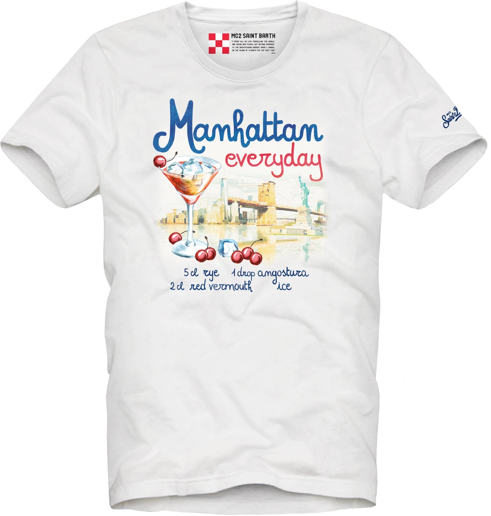 Mc2 Saint Barth Manhattan Everyday Printed Man T-shirt In White