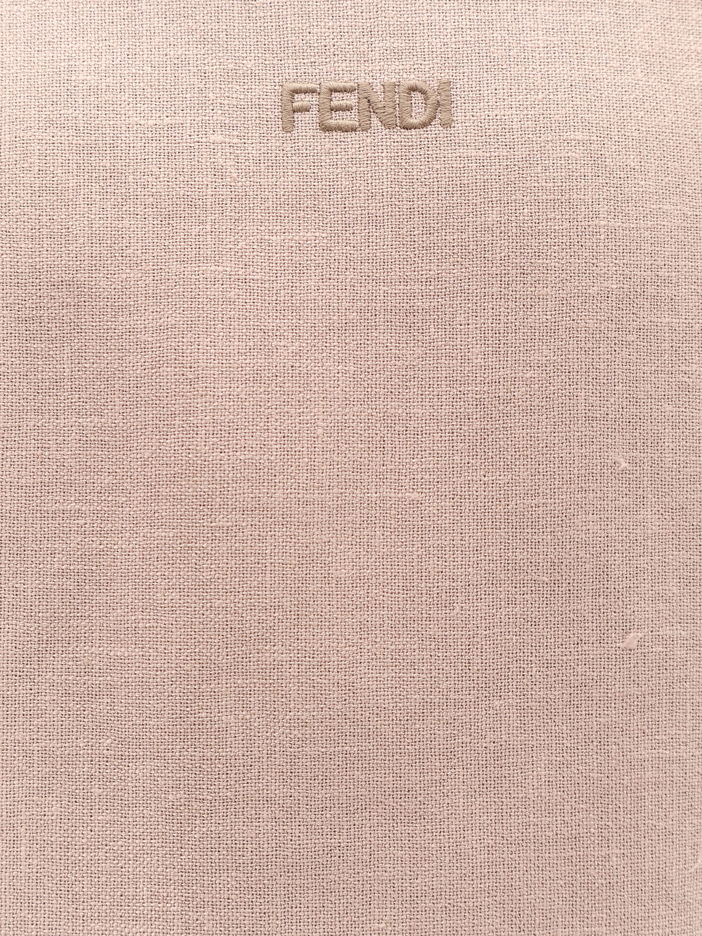 Fendi Linen Skirt With Side Zip And Slit In Brown