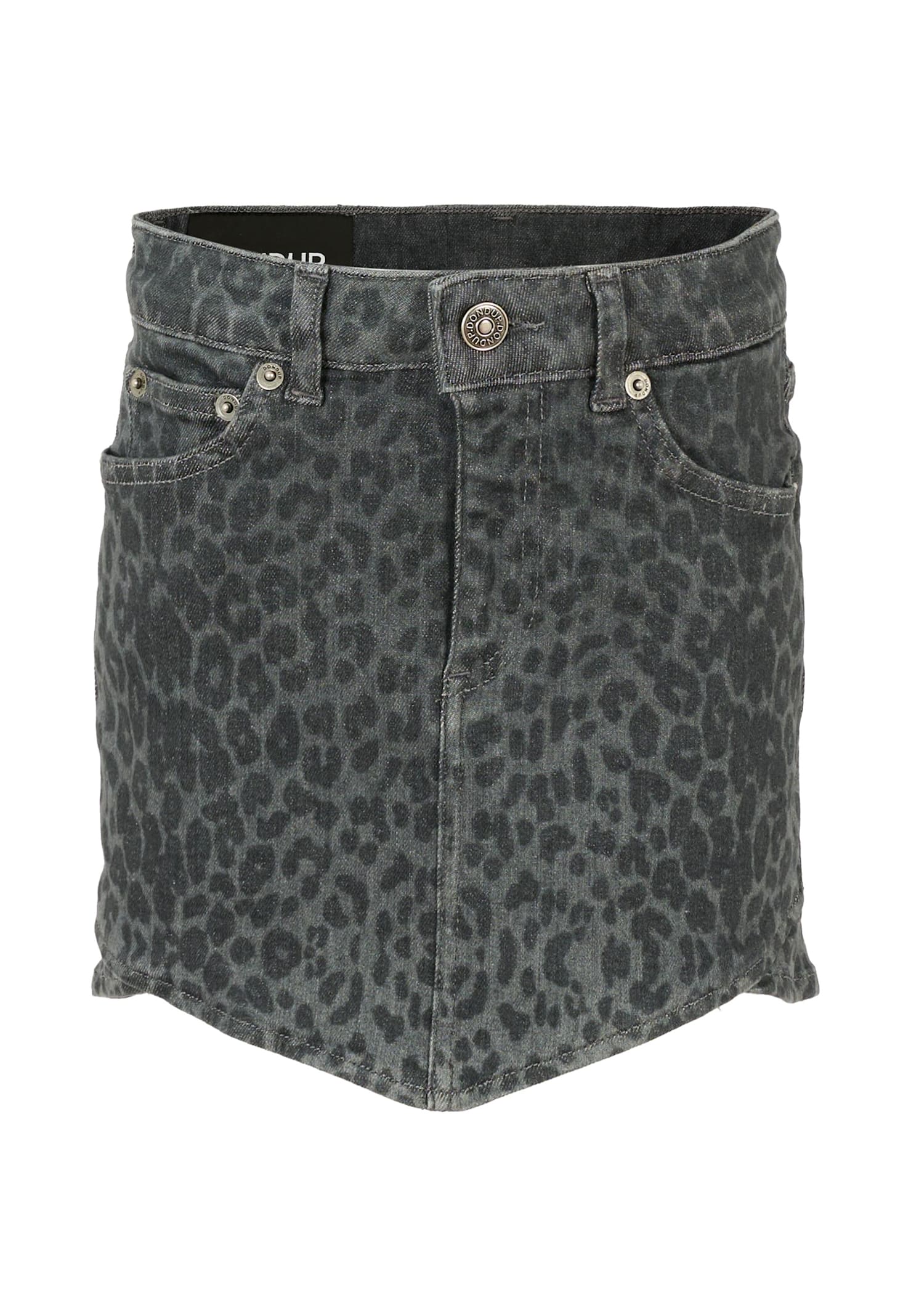 Dondup Kids' Gray Skirt For Girl With Spotted Print In Blue