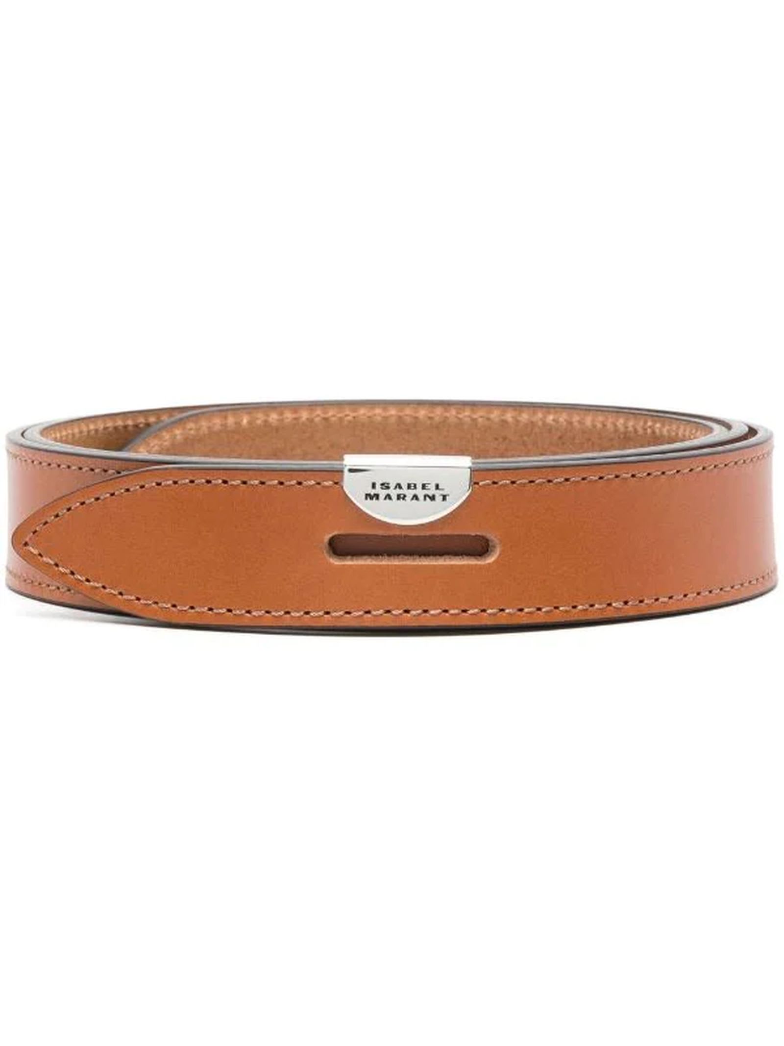 Isabel Marant Brown Calf Leather Belt In Cuoio | ModeSens