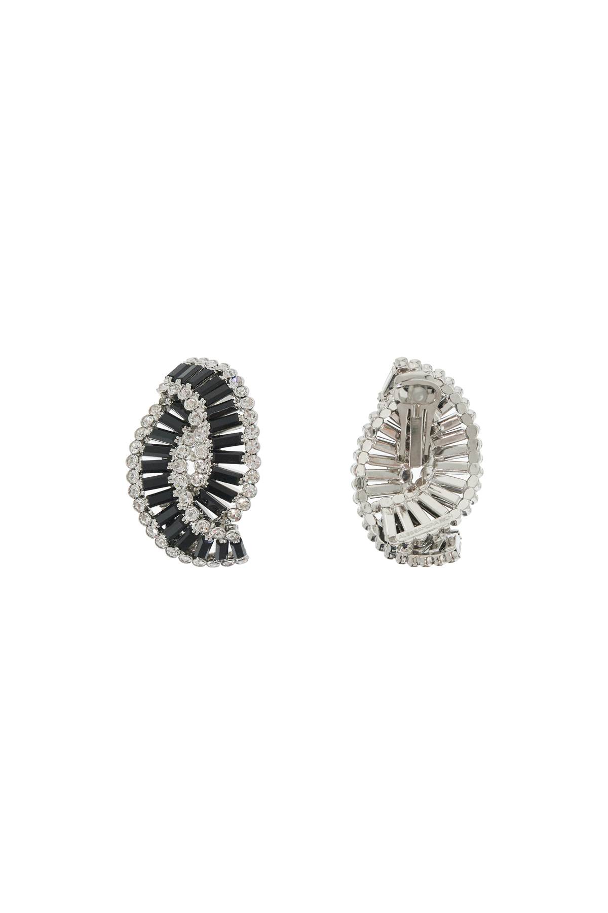 Shop Alessandra Rich Braided Earrings In Black-silver (silver)