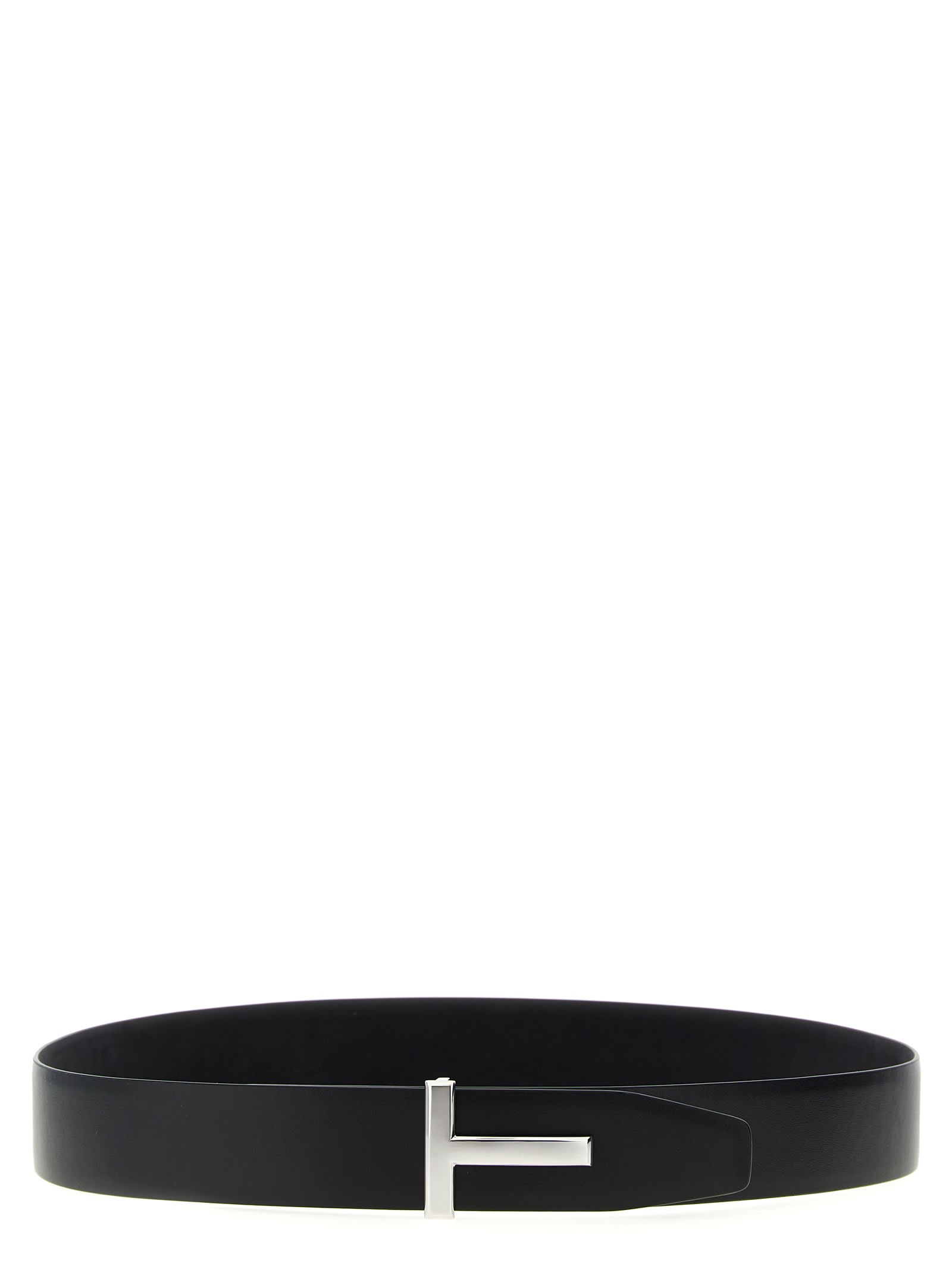 Tom Ford Men Logo Reversible Belt In Black