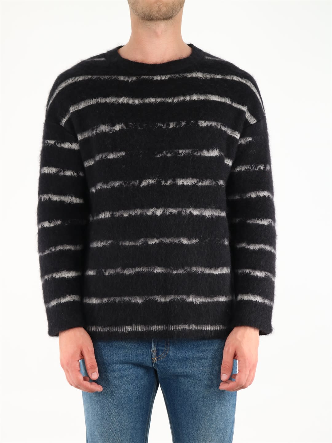 Saint Laurent Pullover With Interrupted Stripe Motif