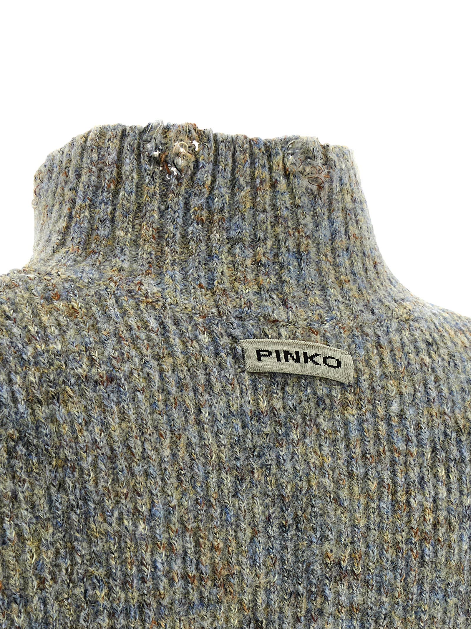 Pinko Proud Mary Cable-knit Turtleneck Sweater In Green