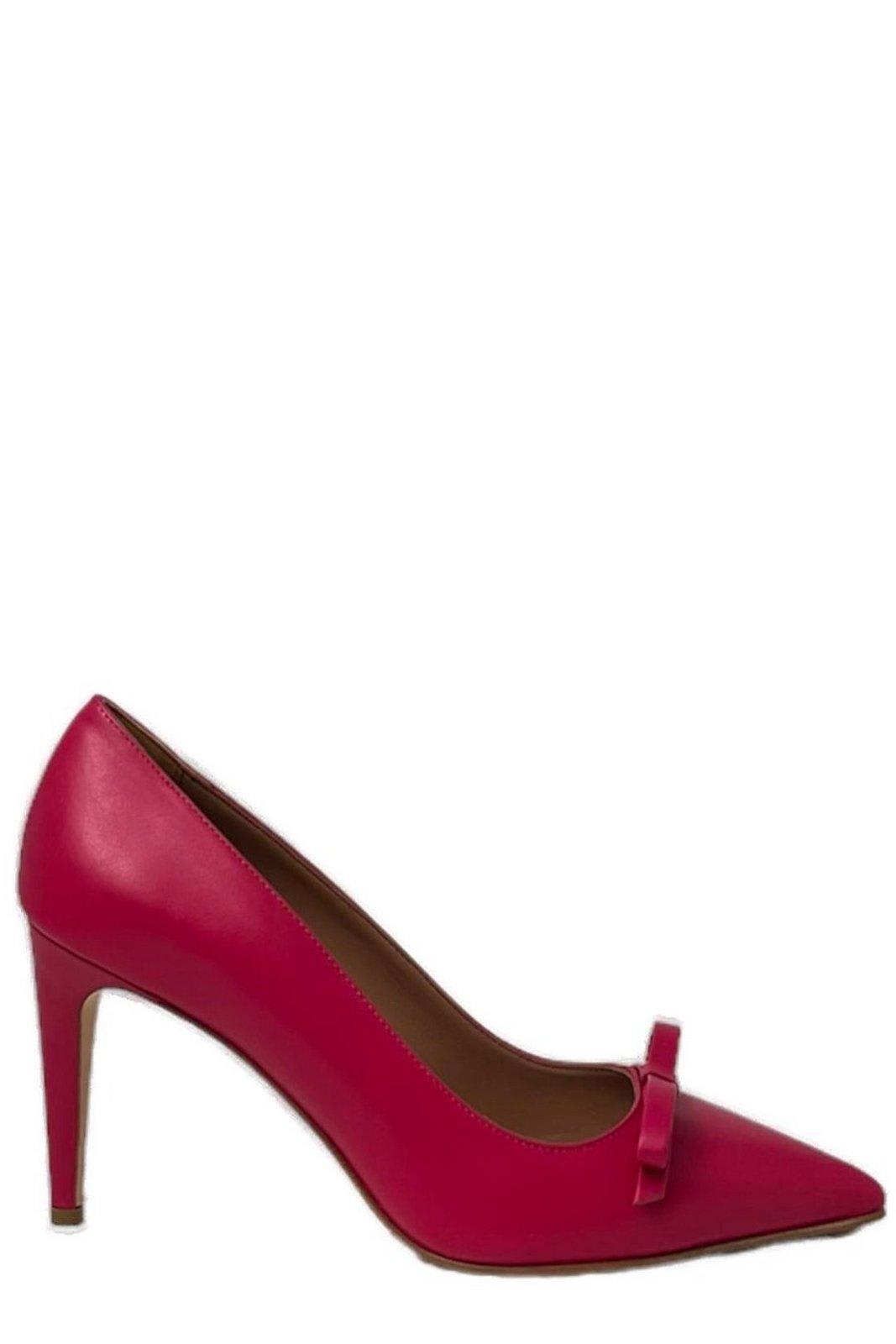 RED VALENTINO REDVALENTINO BOW-DETAILED POINTED TOE PUMPS RED VALENTINO